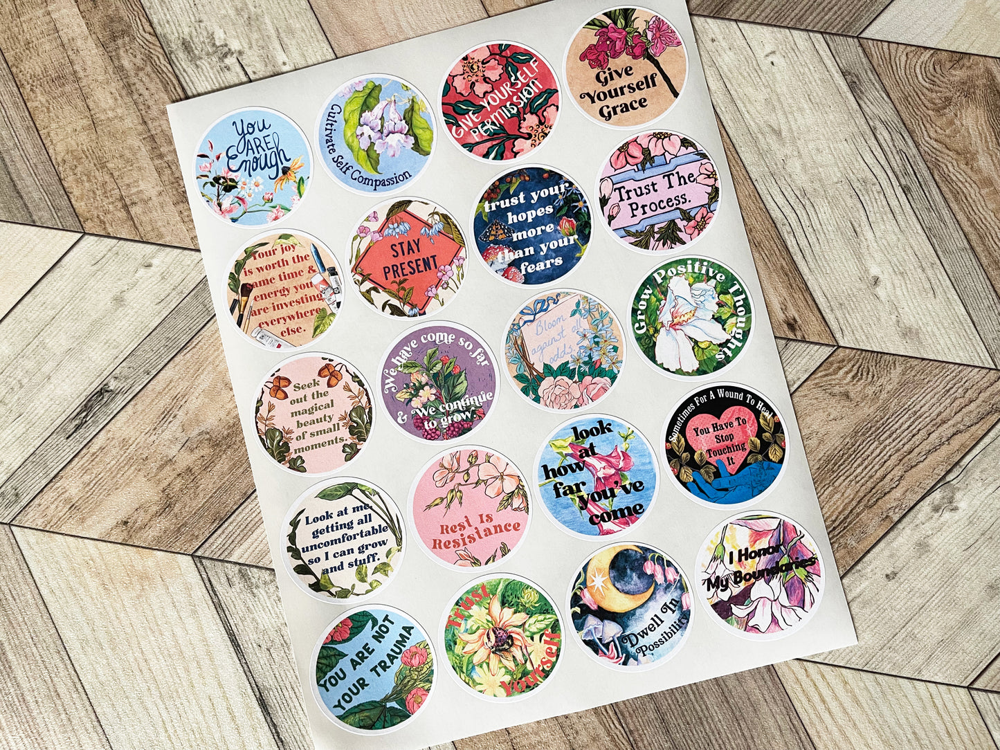 Quotes About Life: Feminist Self Care Sticker Sheet