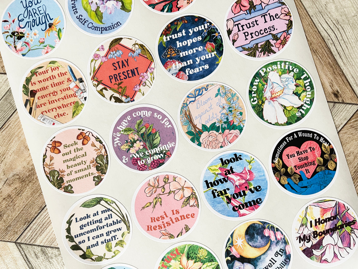 Quotes About Life: Feminist Self Care Sticker Sheet