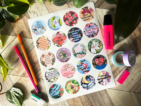 Quotes About Life: Feminist Self Care Sticker Sheet