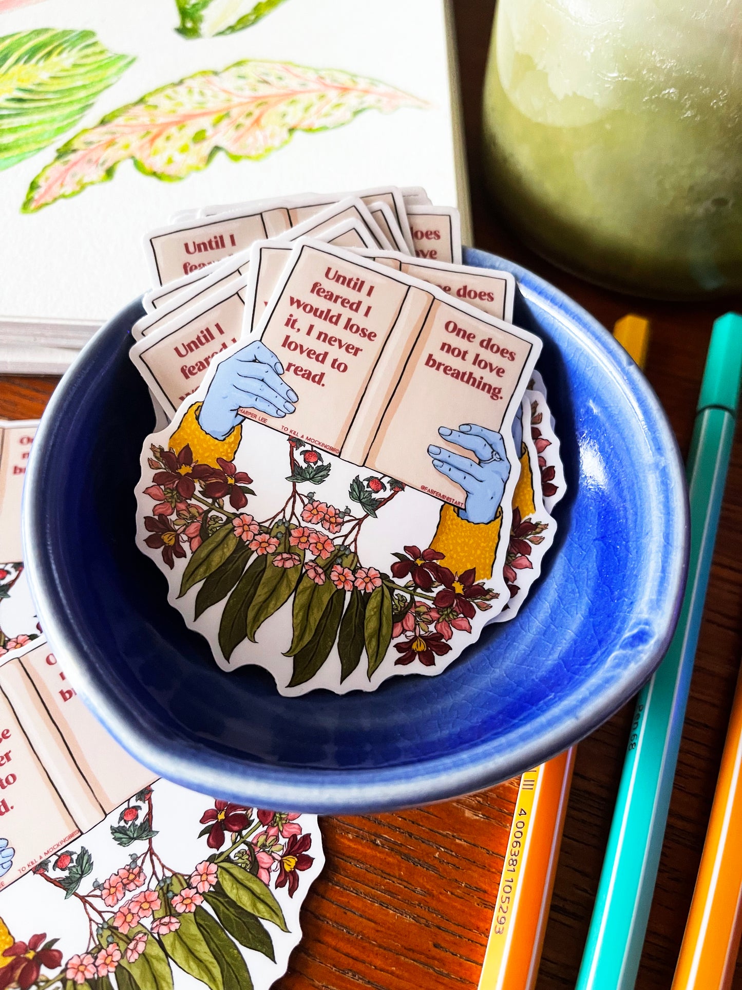 Until I feared I would love it I never loved to read, Harper Lee: Book Lover Sticker