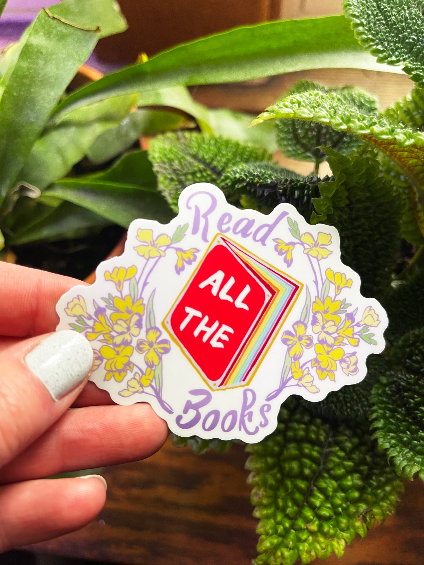 Read All The Books: Feminist Laptop Sticker