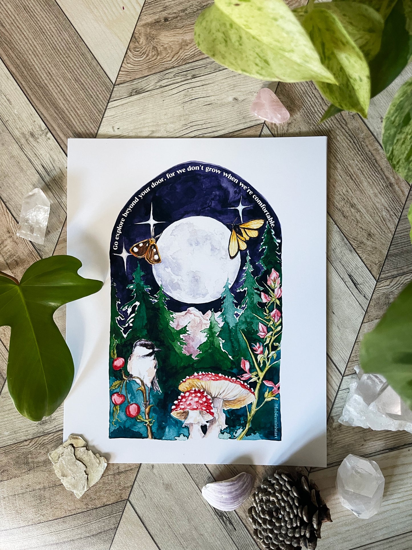 Go Explore Beyond Your Door, For We Don't Grow When We're Comfortable: Mental Health Print