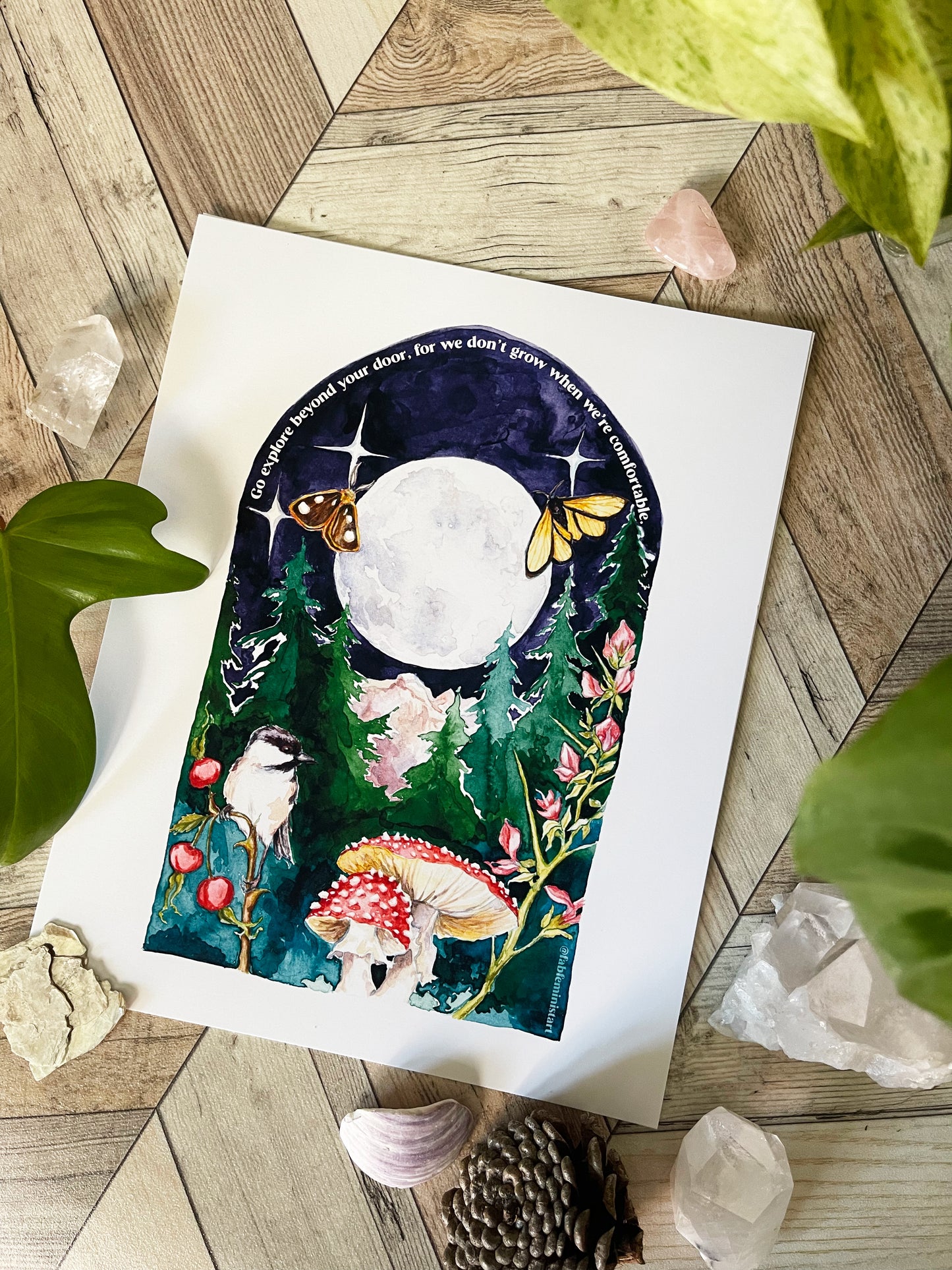 Go Explore Beyond Your Door, For We Don't Grow When We're Comfortable: Mental Health Print