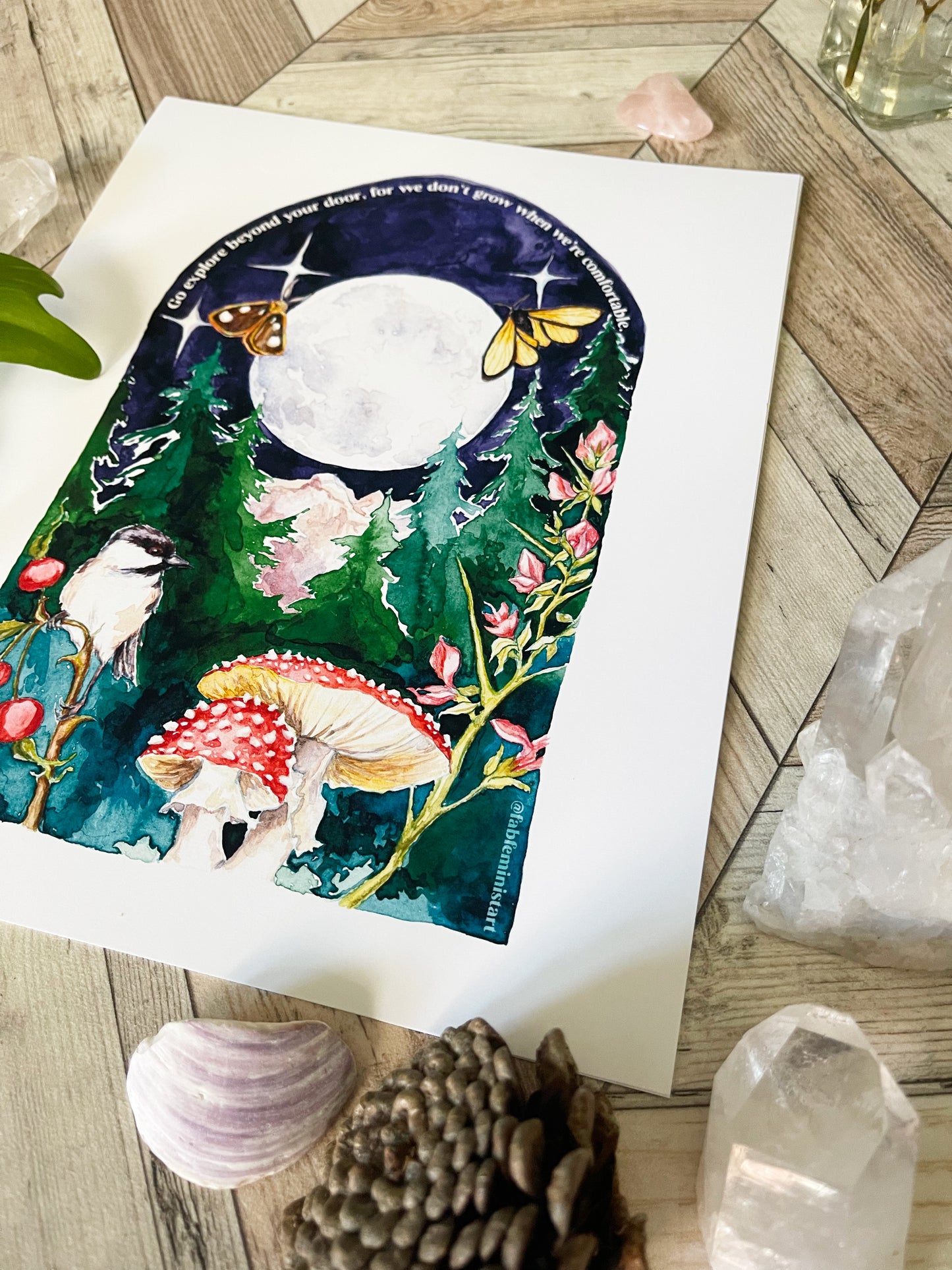 Go Explore Beyond Your Door, For We Don't Grow When We're Comfortable: Mental Health Print