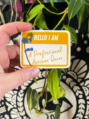 Hello I Am A Professional Anxious Queer: LGBTQ Pride Magnet