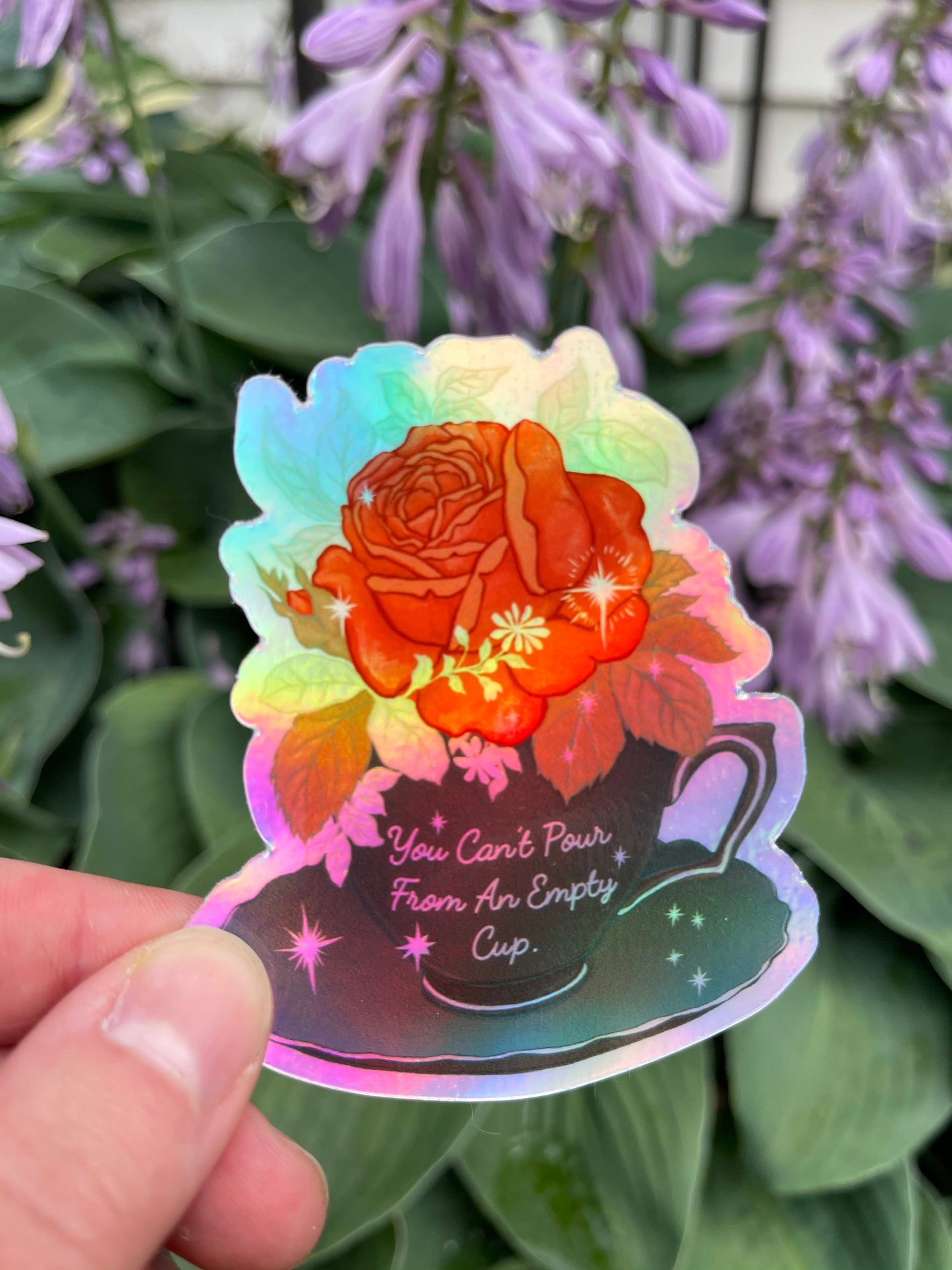 You Can't Pour From An Empty Cup: Holographic Feminist Sticker