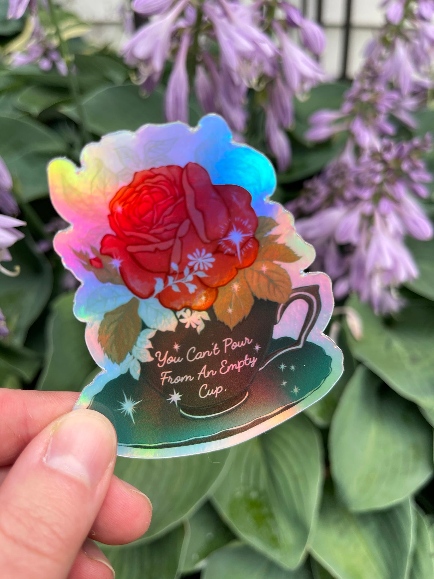 You Can't Pour From An Empty Cup: Holographic Feminist Sticker