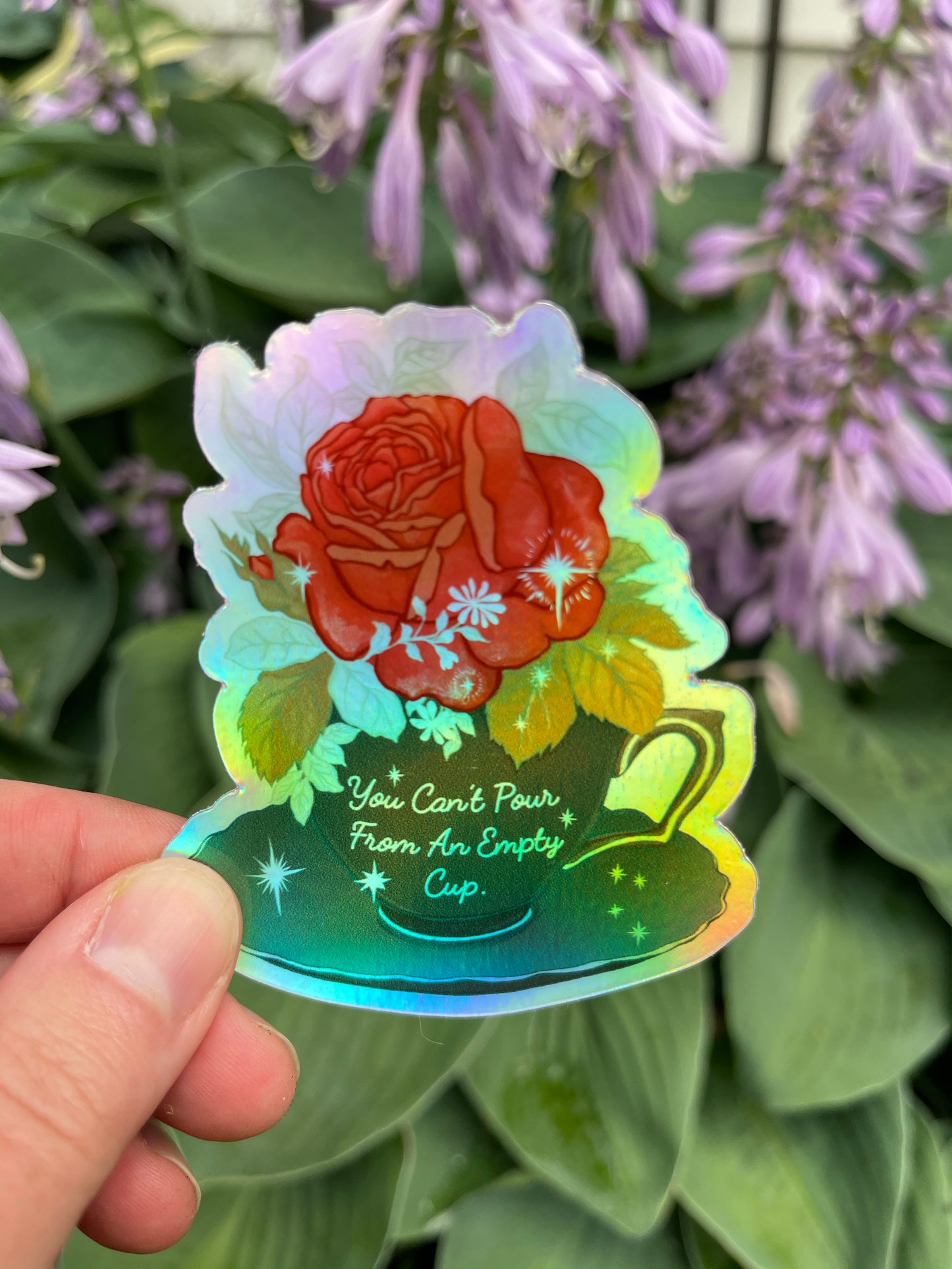 You Can't Pour From An Empty Cup: Holographic Feminist Sticker