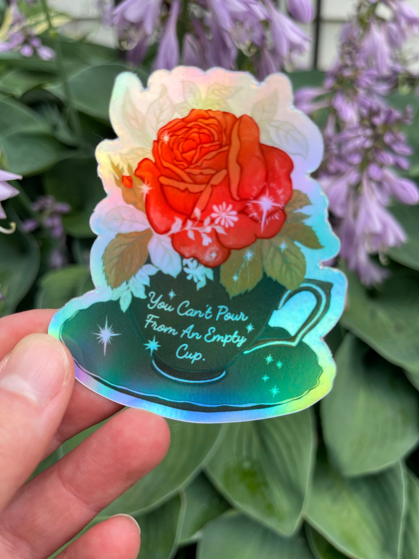 You Can't Pour From An Empty Cup: Holographic Feminist Sticker