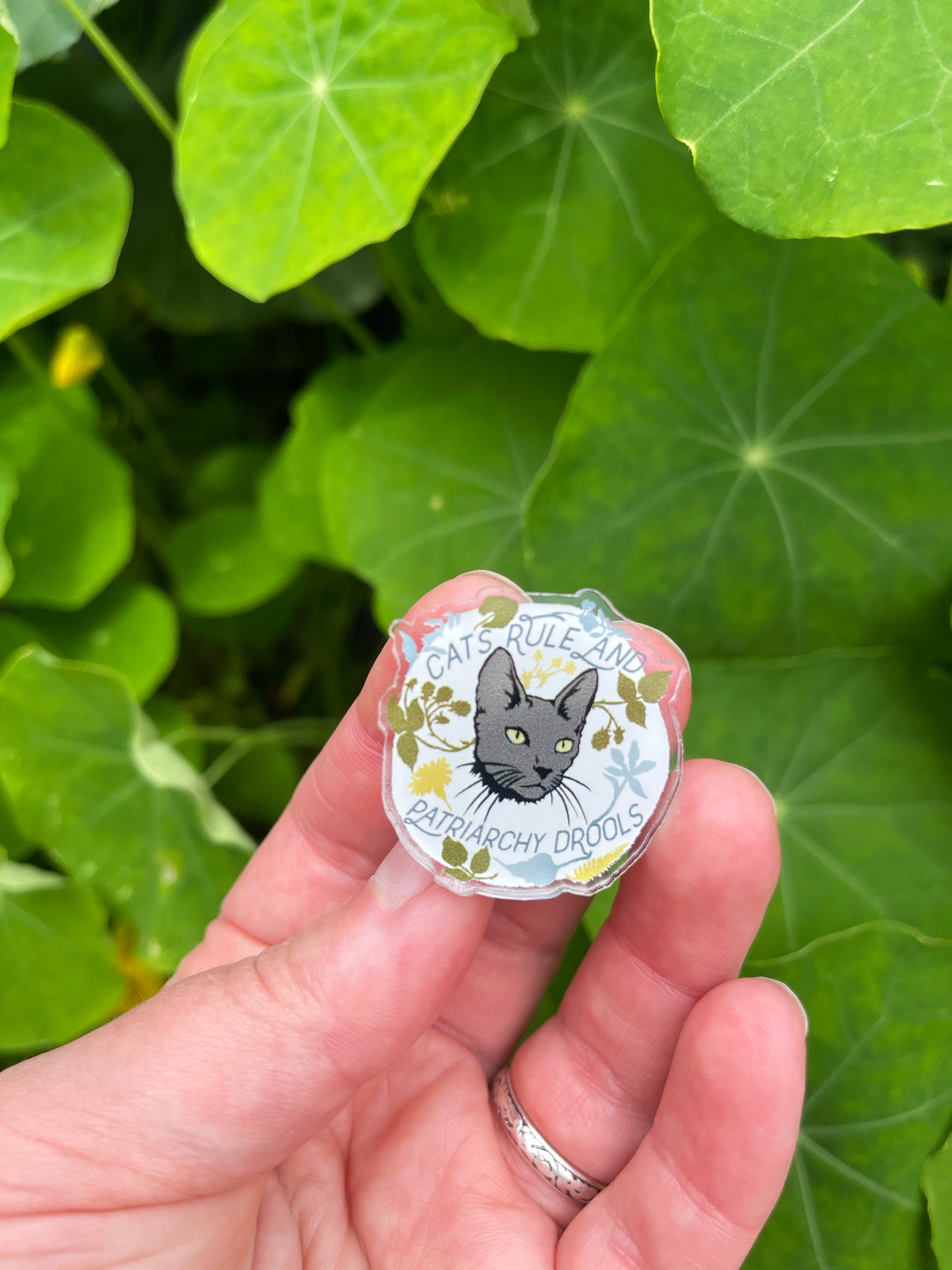Cats Rule And Patriarchy Drools: Feminist Pin