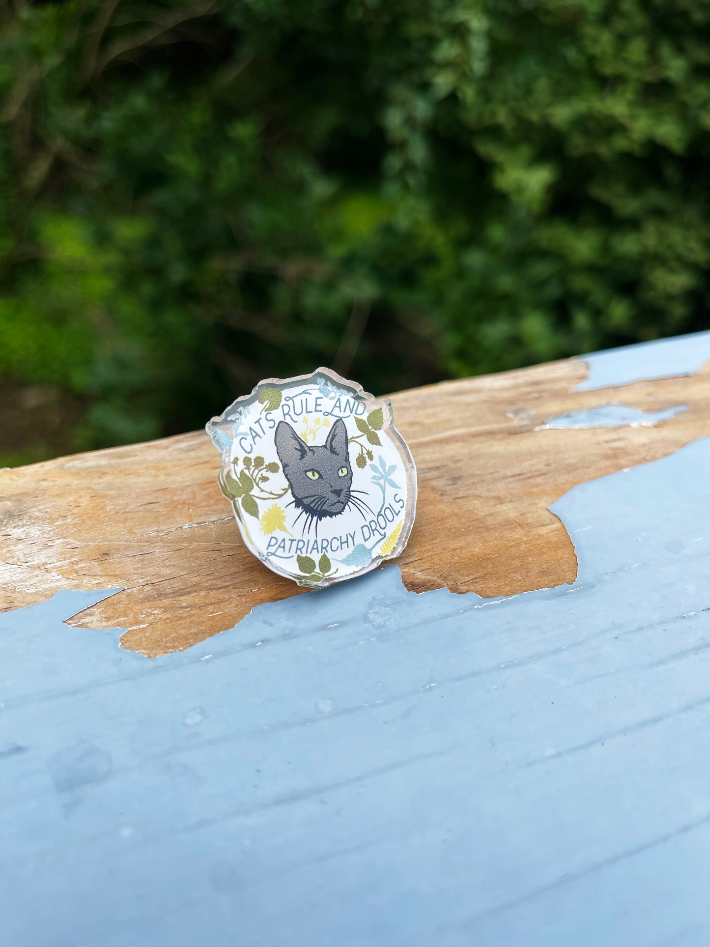 Cats Rule And Patriarchy Drools: Feminist Pin