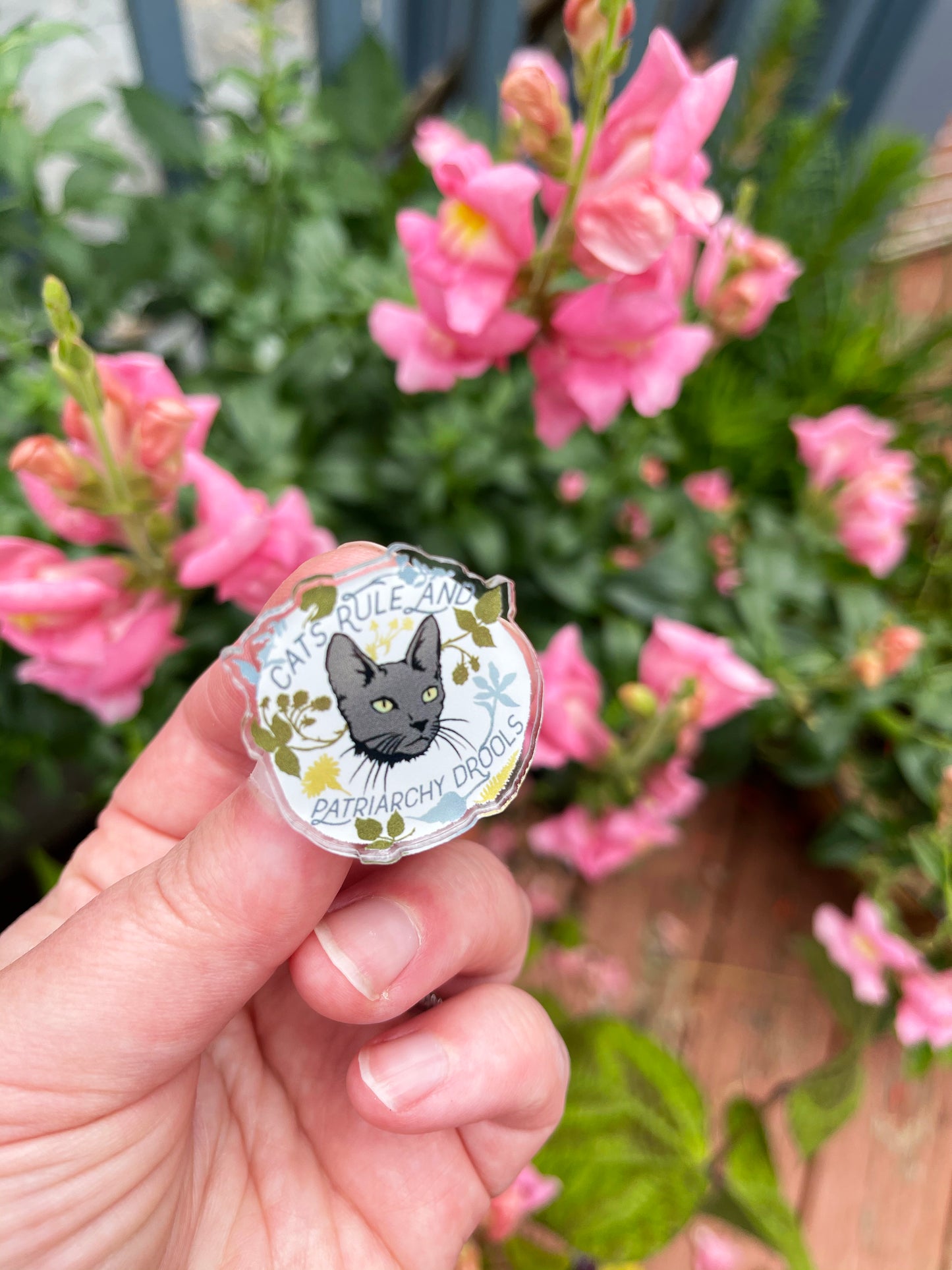 Cats Rule And Patriarchy Drools: Feminist Pin