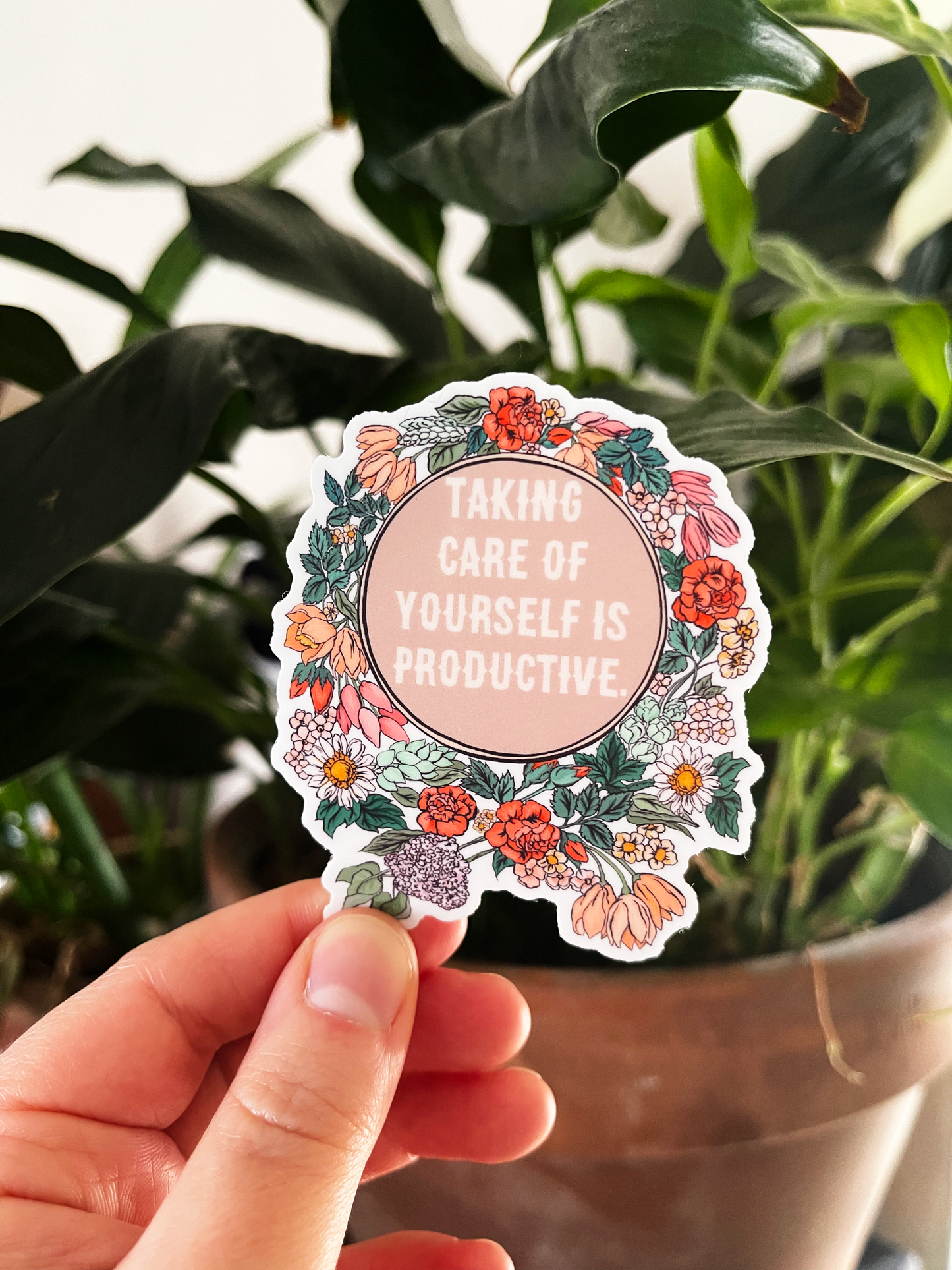 Taking Care Of Yourself Is Productive: Self Care Laptop Sticker
