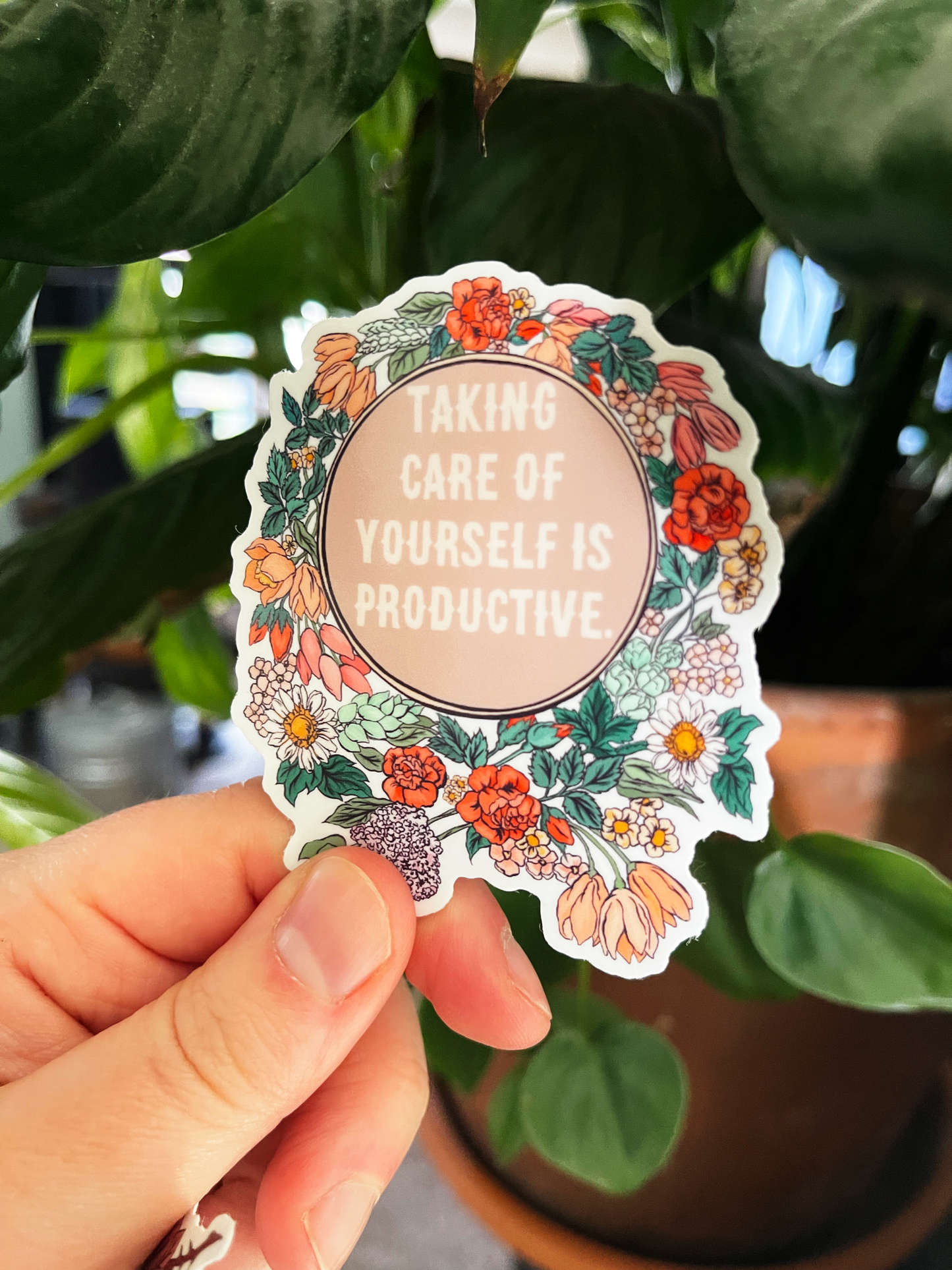 Taking Care Of Yourself Is Productive: Self Care Laptop Sticker