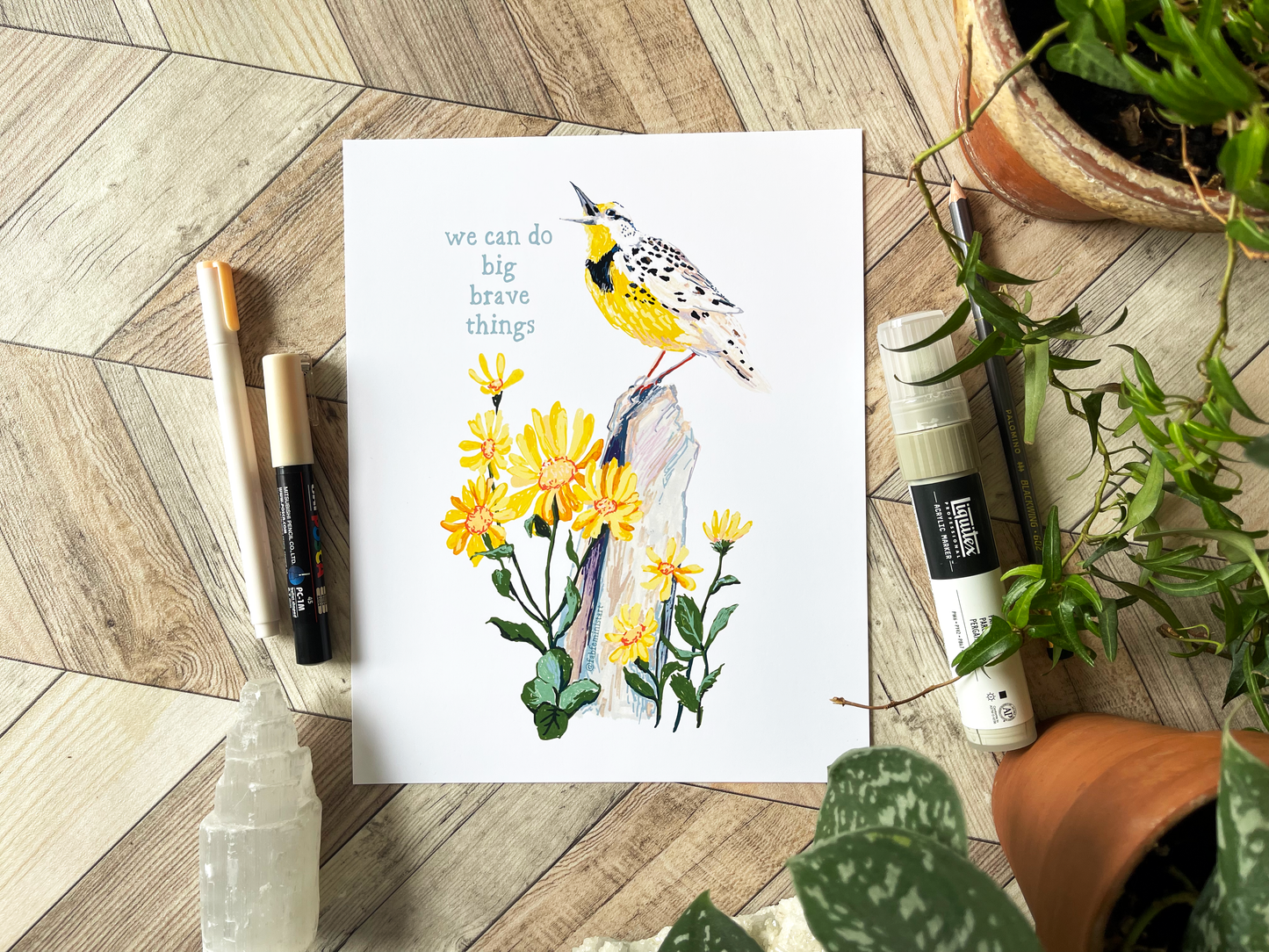 We Can Do Big Brave Things: Self Care Print