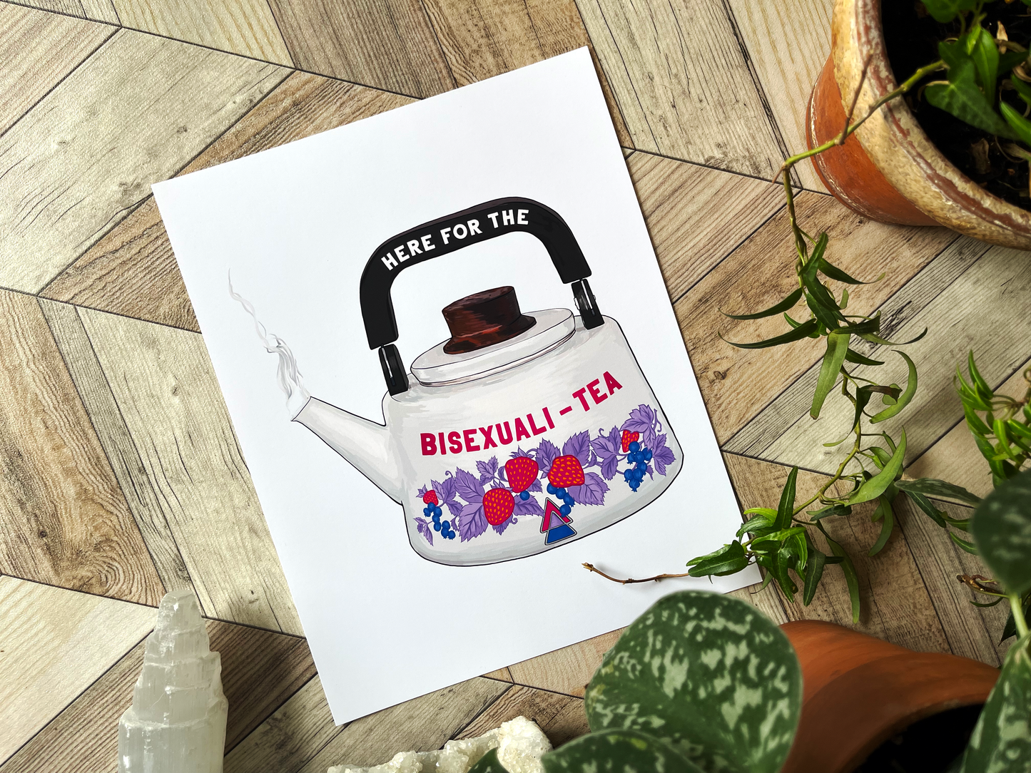 Here For The Bisexualitea: Bi Pride Print