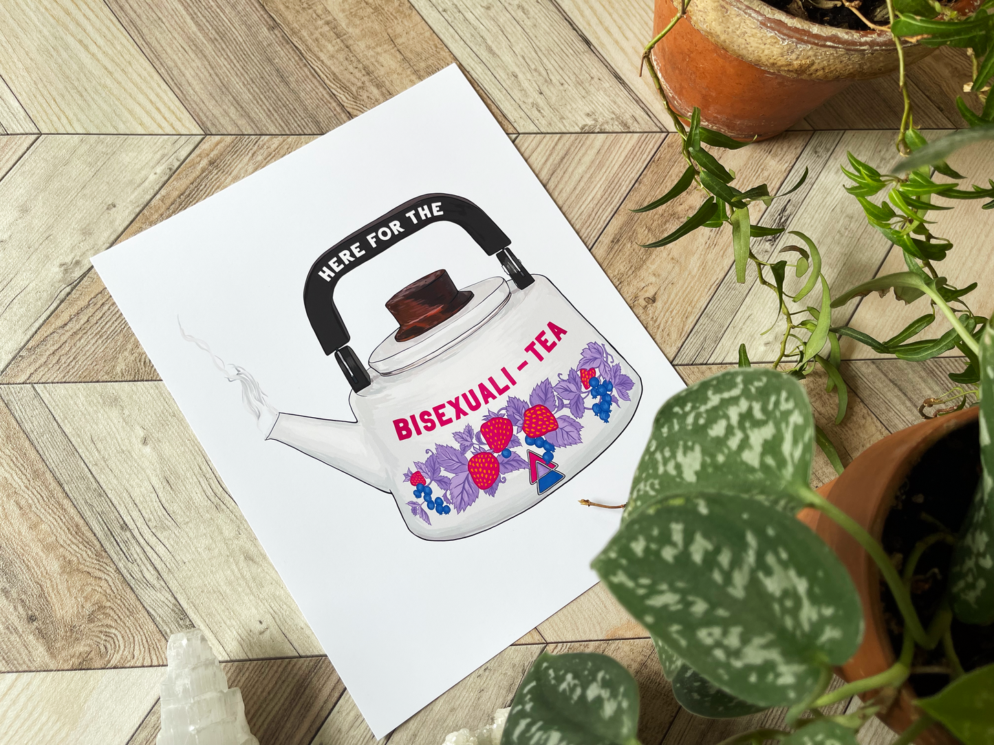 Here For The Bisexualitea: Bi Pride Print
