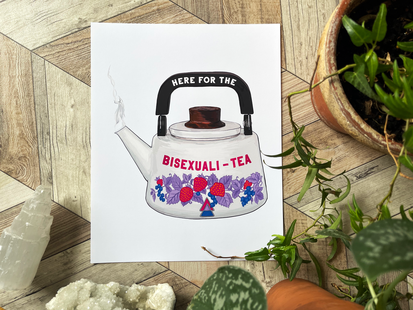 Here For The Bisexualitea: Bi Pride Print