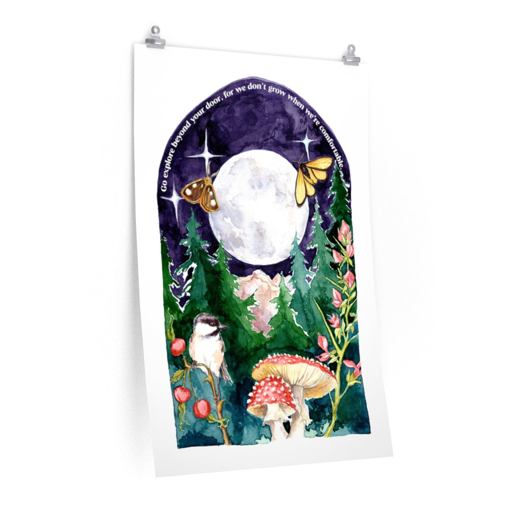 Go Explore Beyond Your Door, For We Don't Grow When We're Comfortable: Mental Health Print