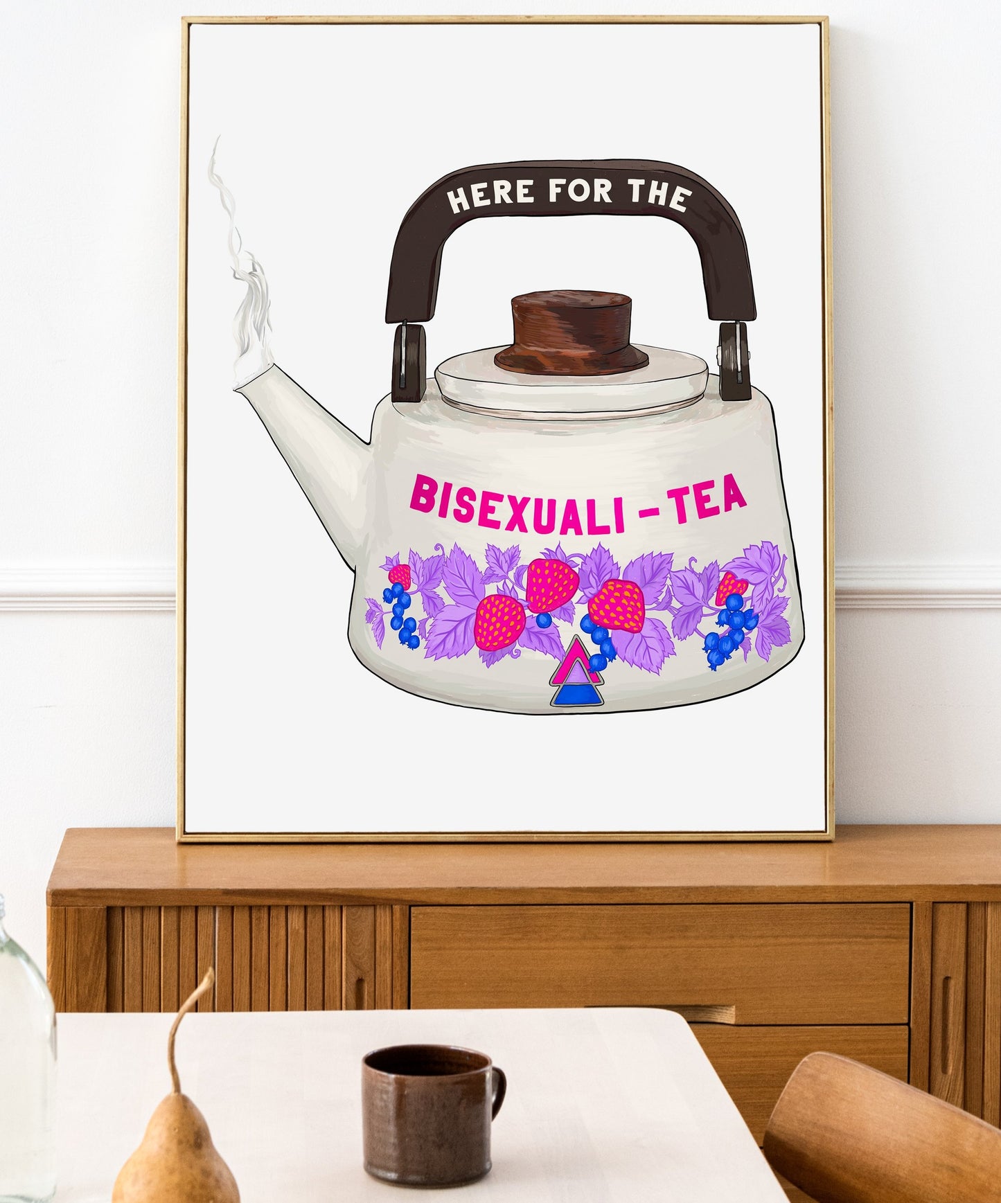 Here For The Bisexualitea: Bi Pride Print