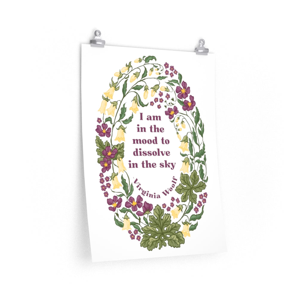 I Am In The Mood To Dissolve In The Sky, Virginia Woolf: Feminist Print