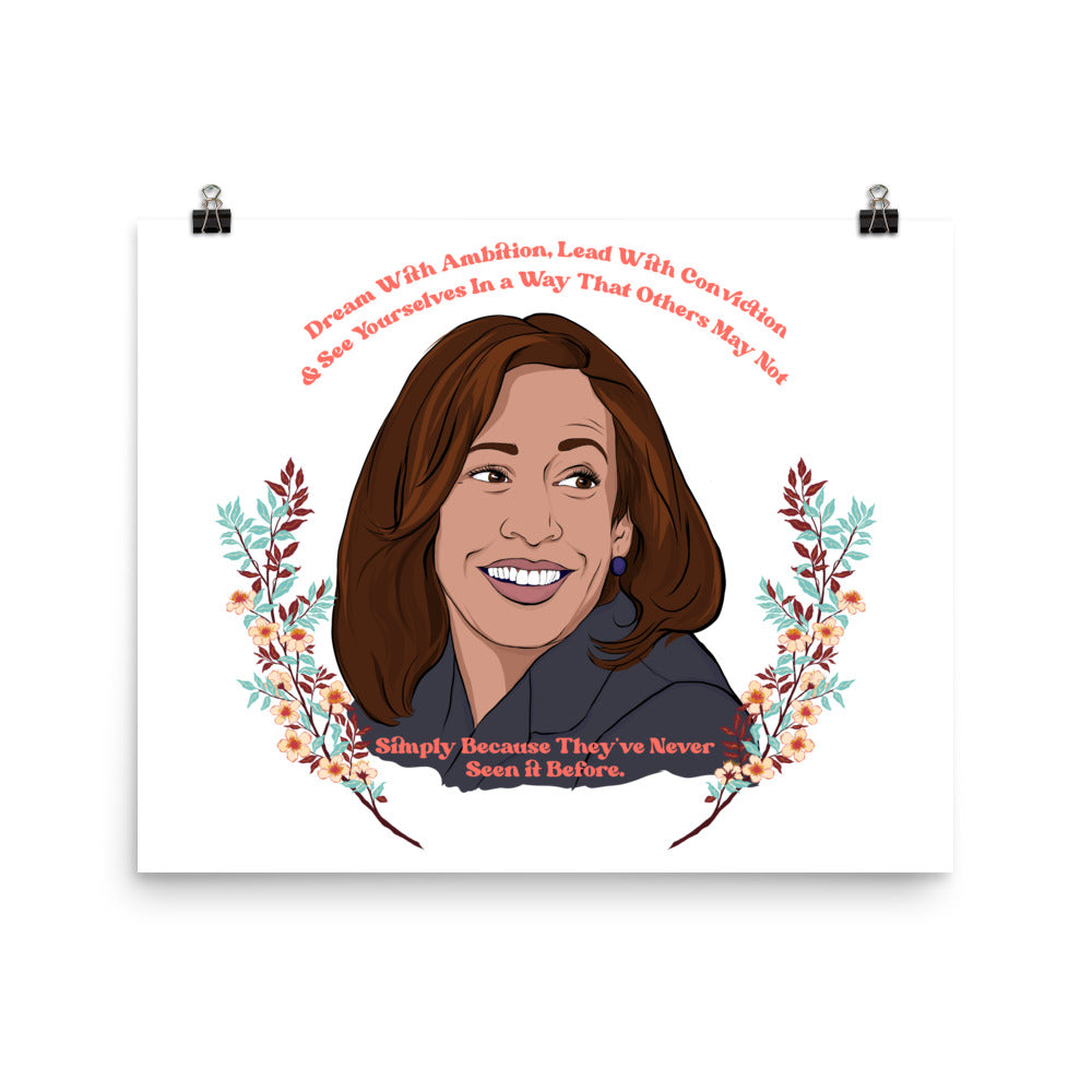 Dream With Ambition Lead With Conviction, Kamala Harris: Feminist Print