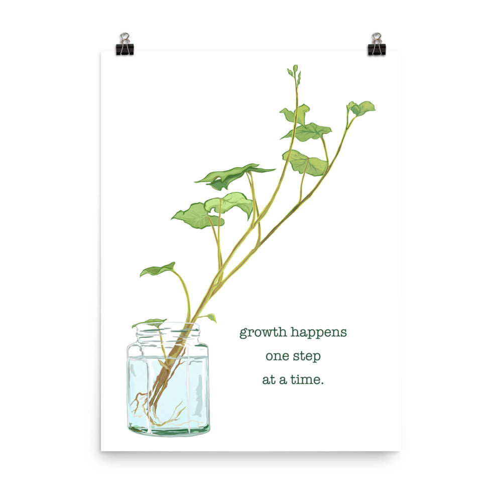 Growth happens one step at a time: Self Care Print
