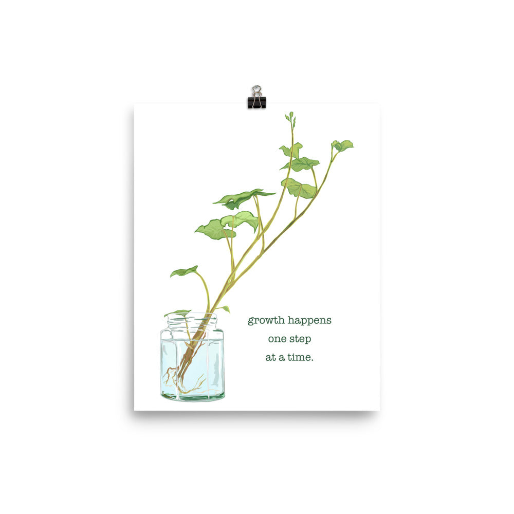 Growth happens one step at a time: Self Care Print