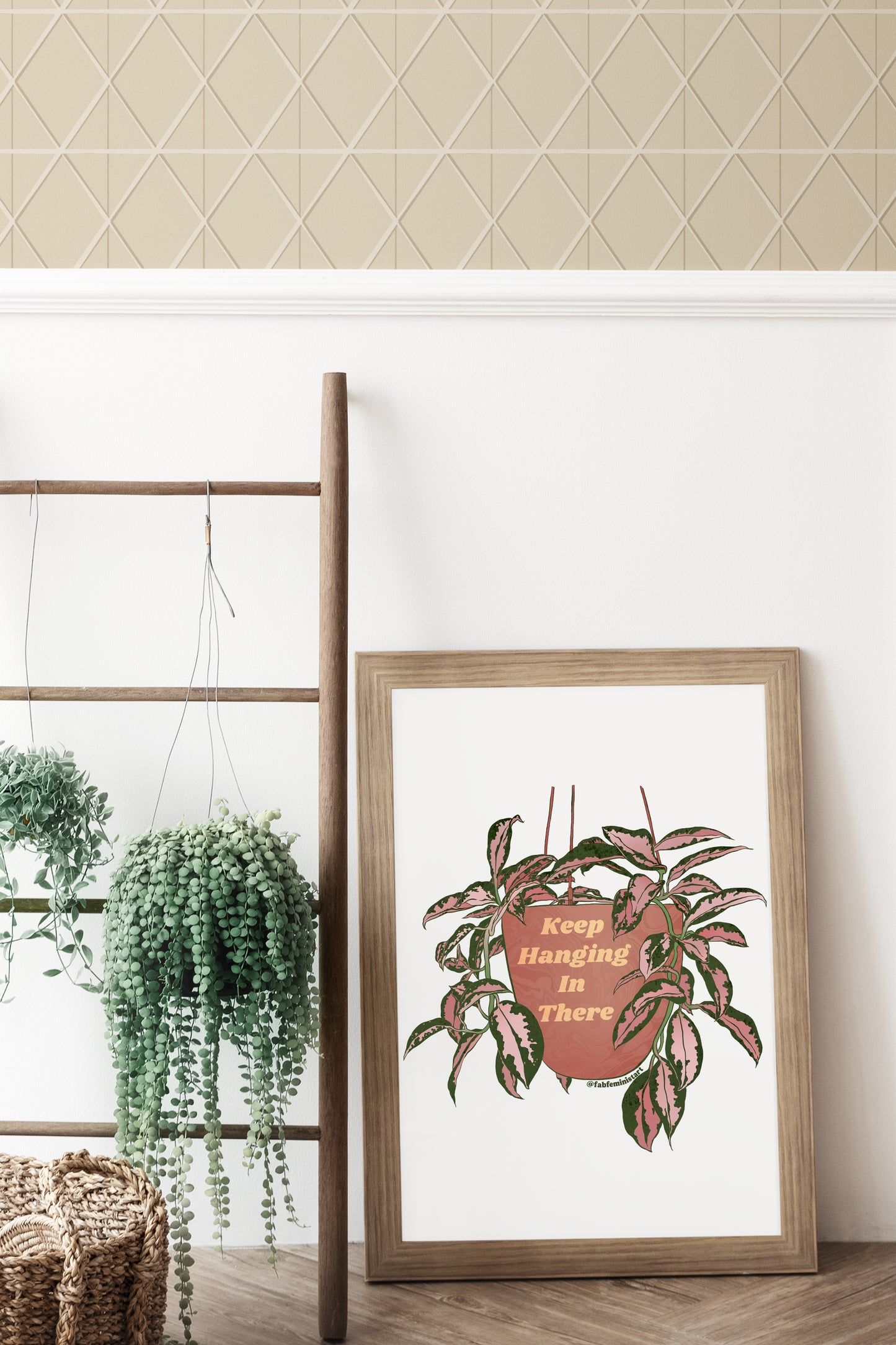 Keep Hanging In There: Self Care Art Print