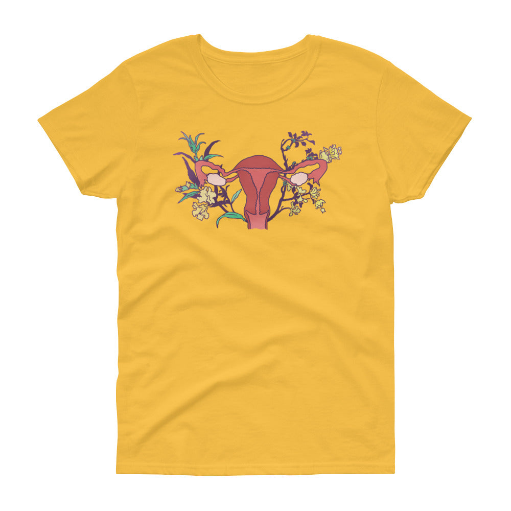 Floral Uterus: Femme Fitted Shirt