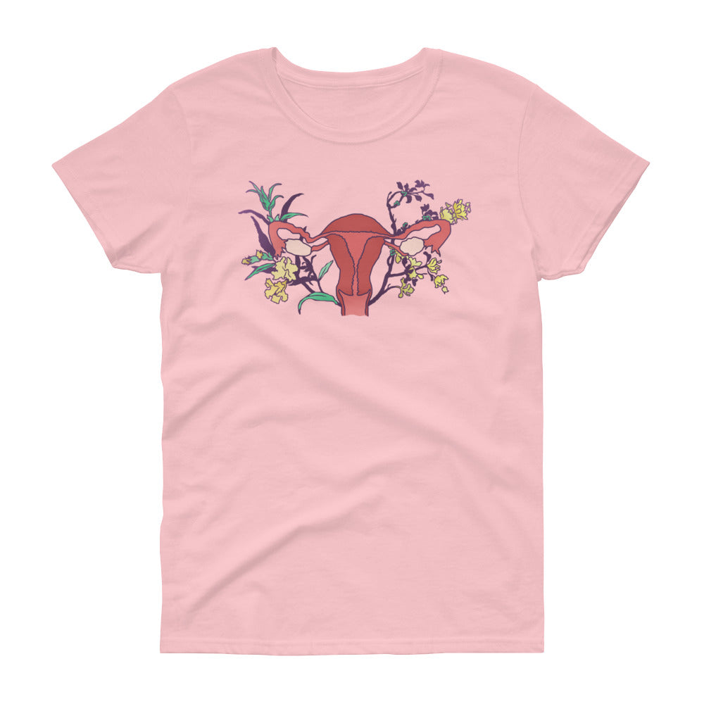 Floral Uterus: Femme Fitted Shirt