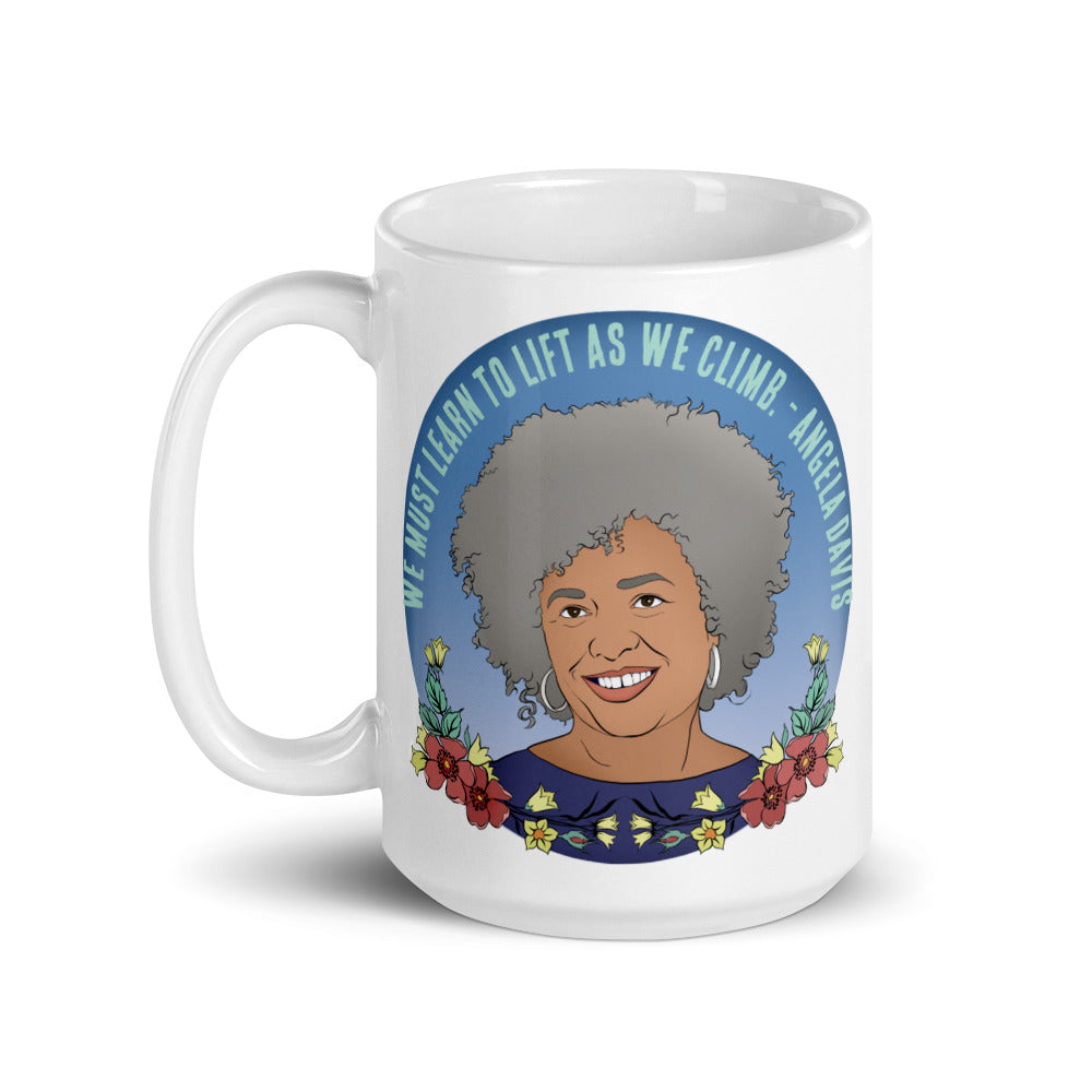 We Must Learn To Lift As We Climb, Angela Davis: Feminist Mug