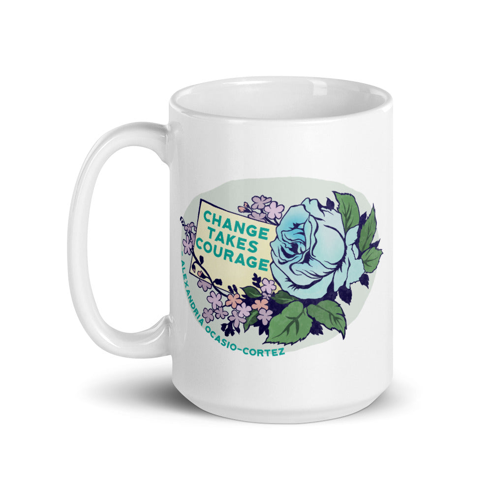 Change Takes Courage, Alexandria Ocazio Cortez: Feminist Mug