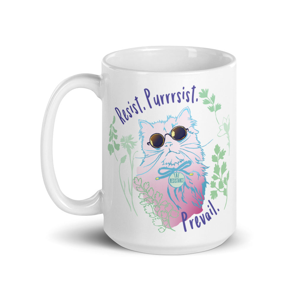 Resist Purrrsist Prevail: Feminist Mug