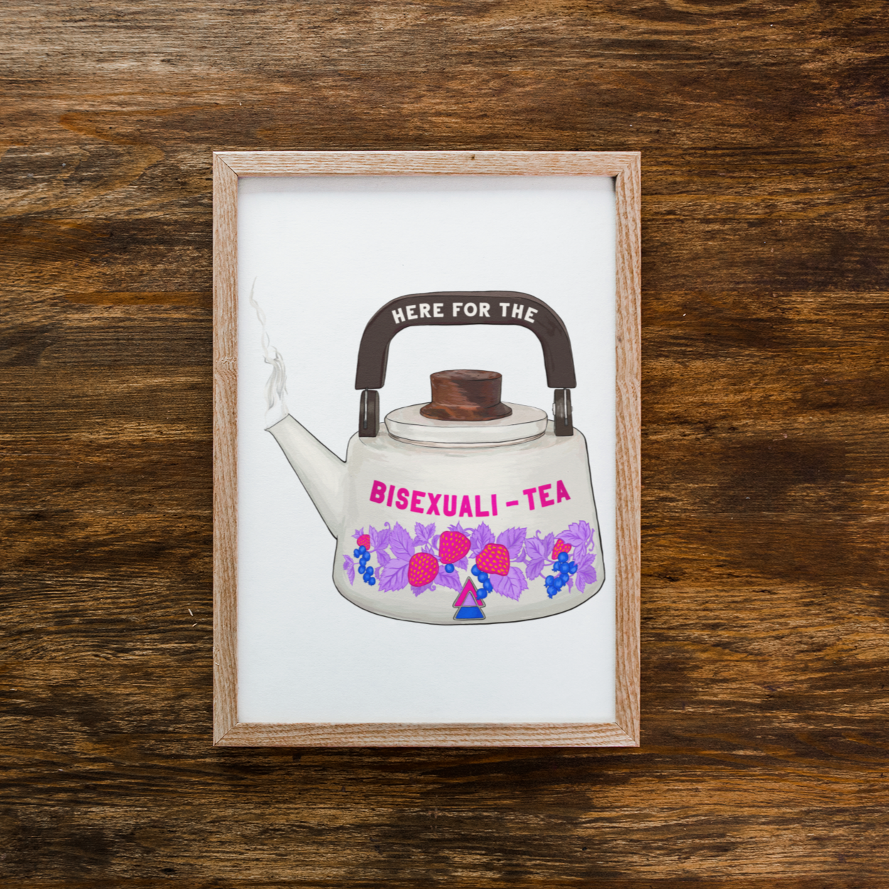 Here For The Bisexualitea: Bi Pride Print