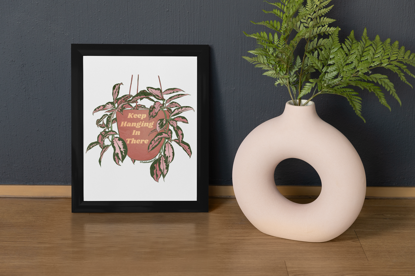 Keep Hanging In There: Self Care Art Print