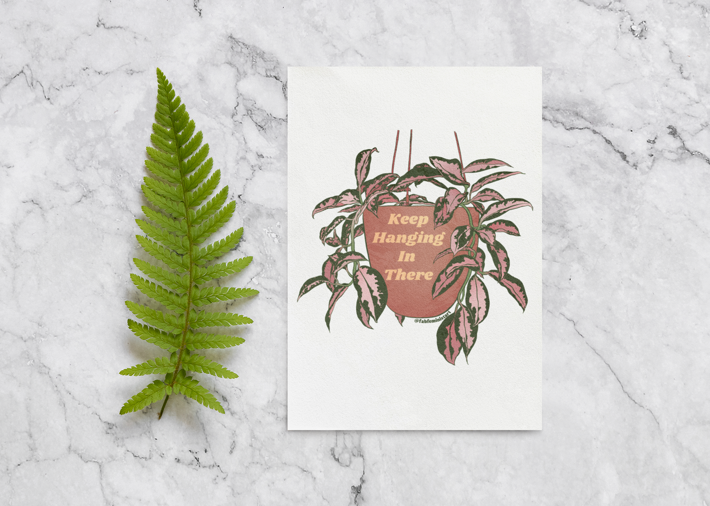 Keep Hanging In There: Self Care Art Print