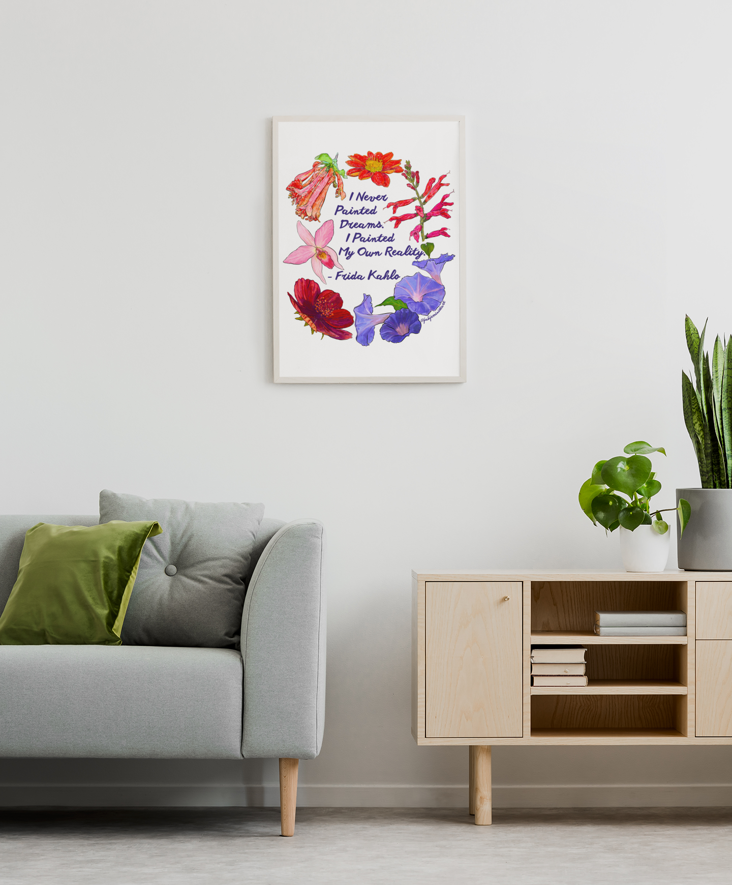 I Never Painted Dreams I Painted My Own Reality, Frida Kahlo: Feminist Print