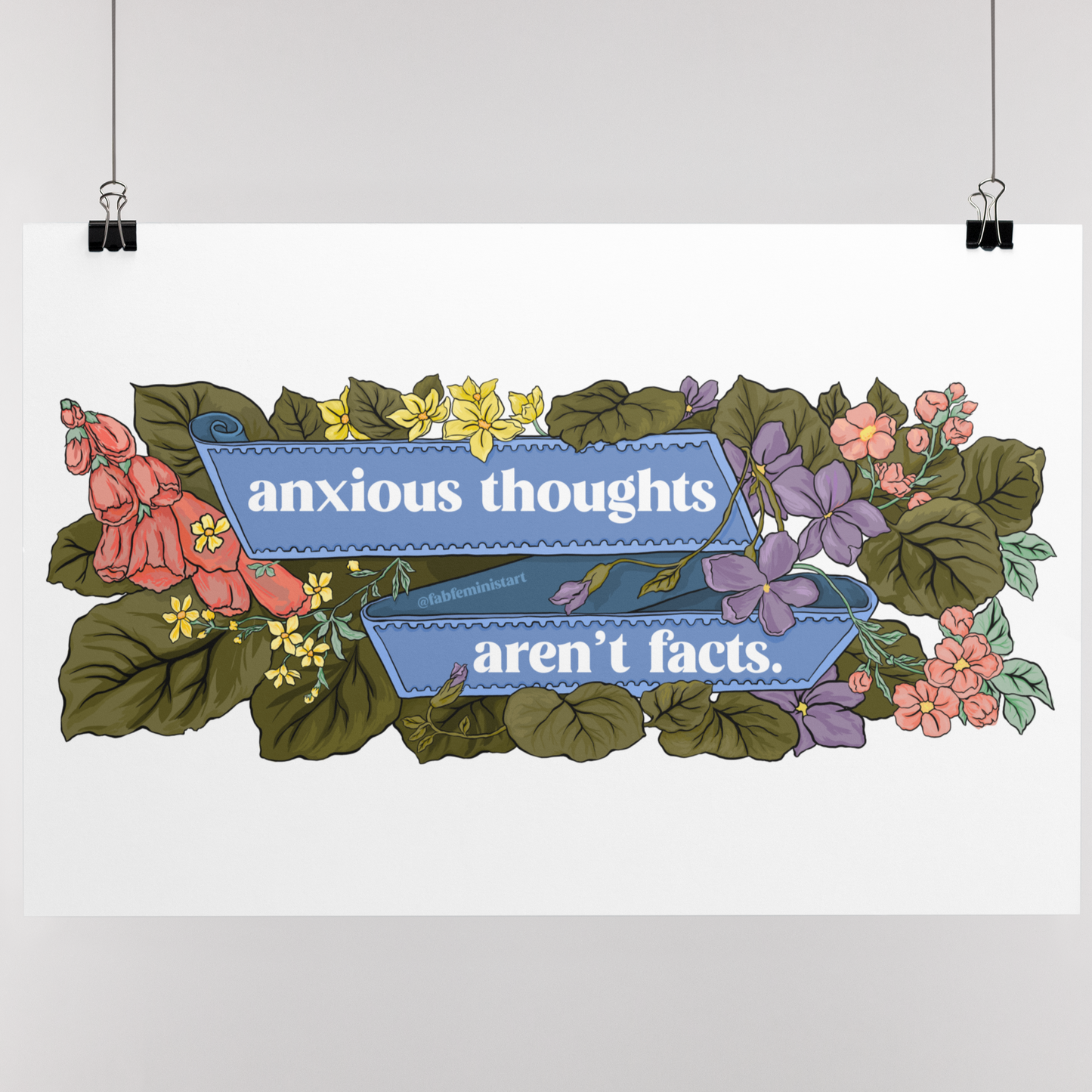 Anxious Thoughts Aren't Facts: Mental Health Print