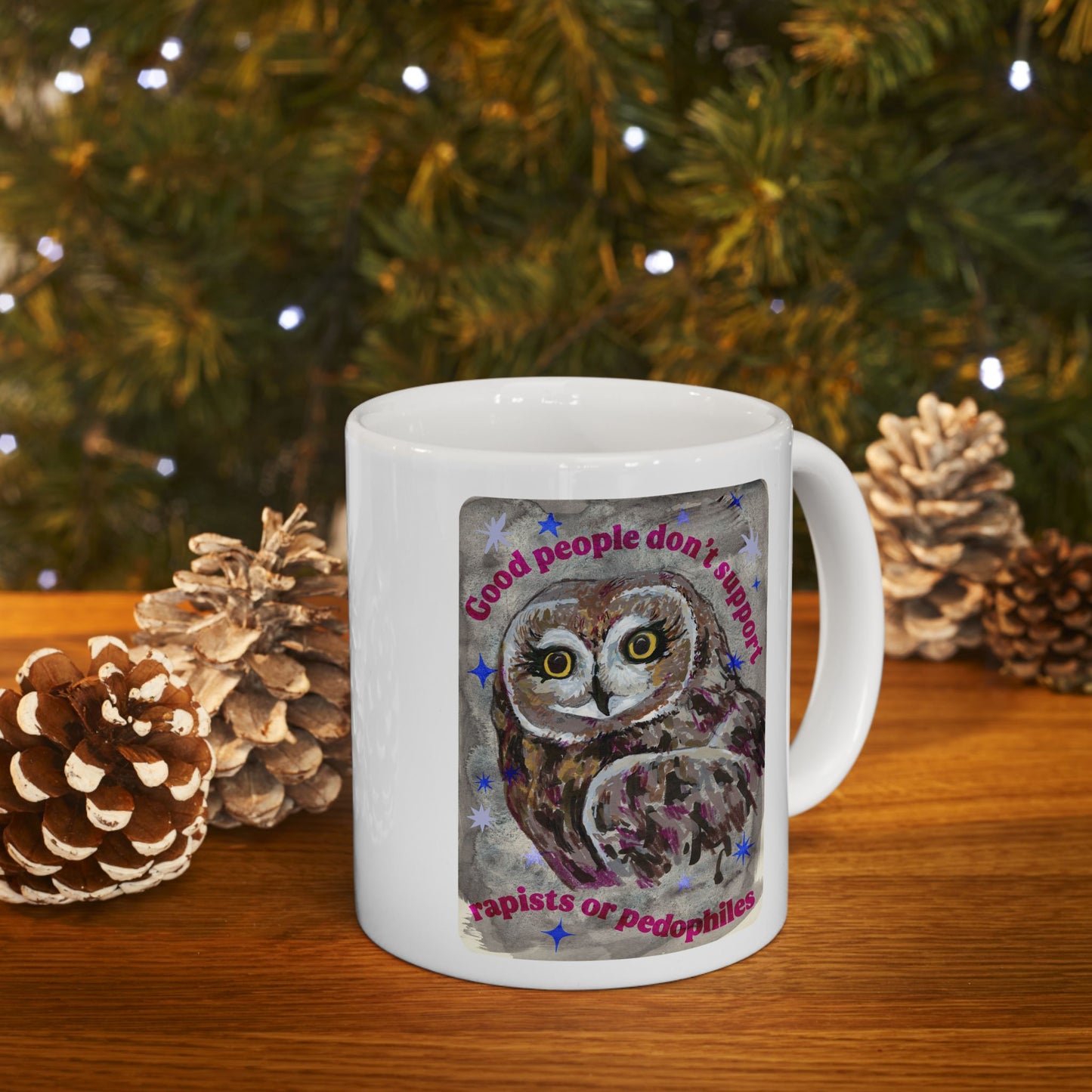 Good people don't support rapists or pedophiles: feminist mug