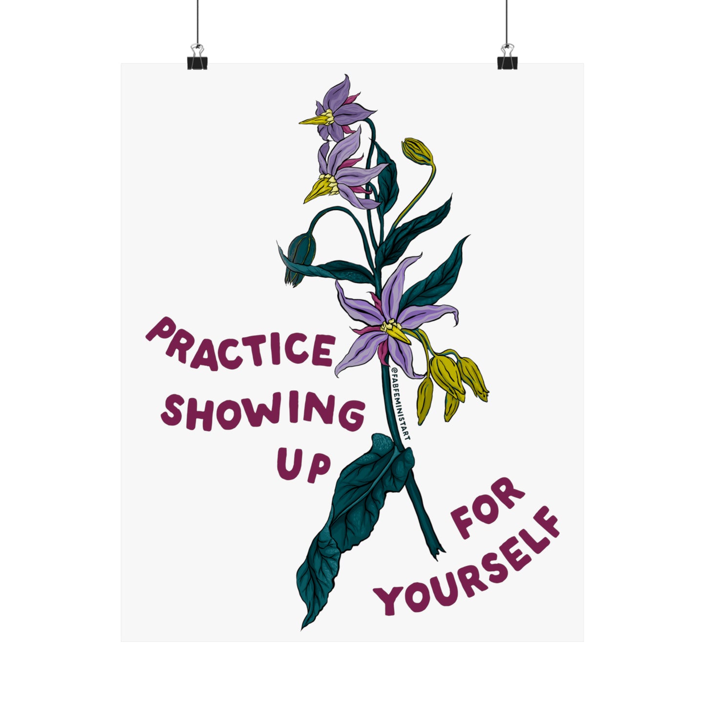 Practice Showing Up For Yourself: Mental Health Print