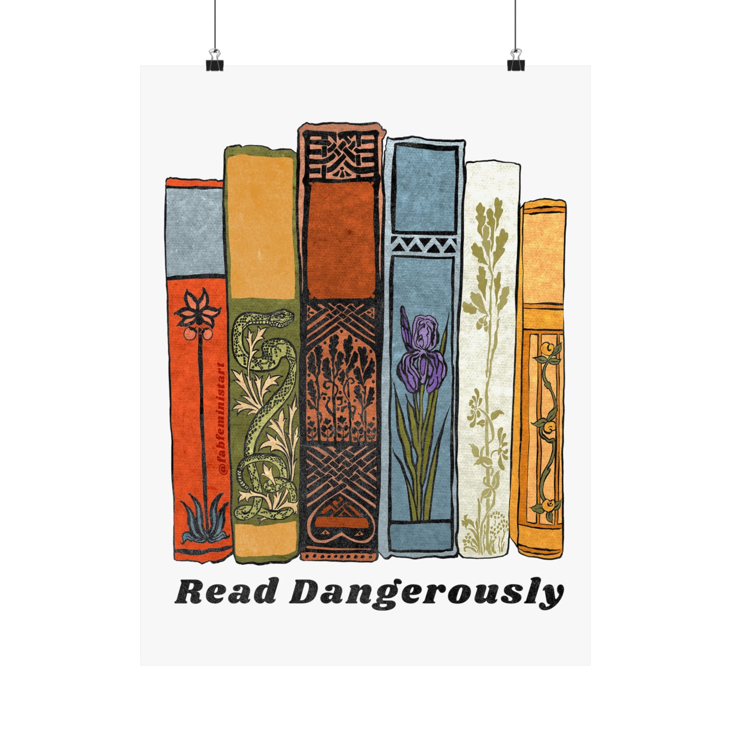 Read Dangerously: book lover print