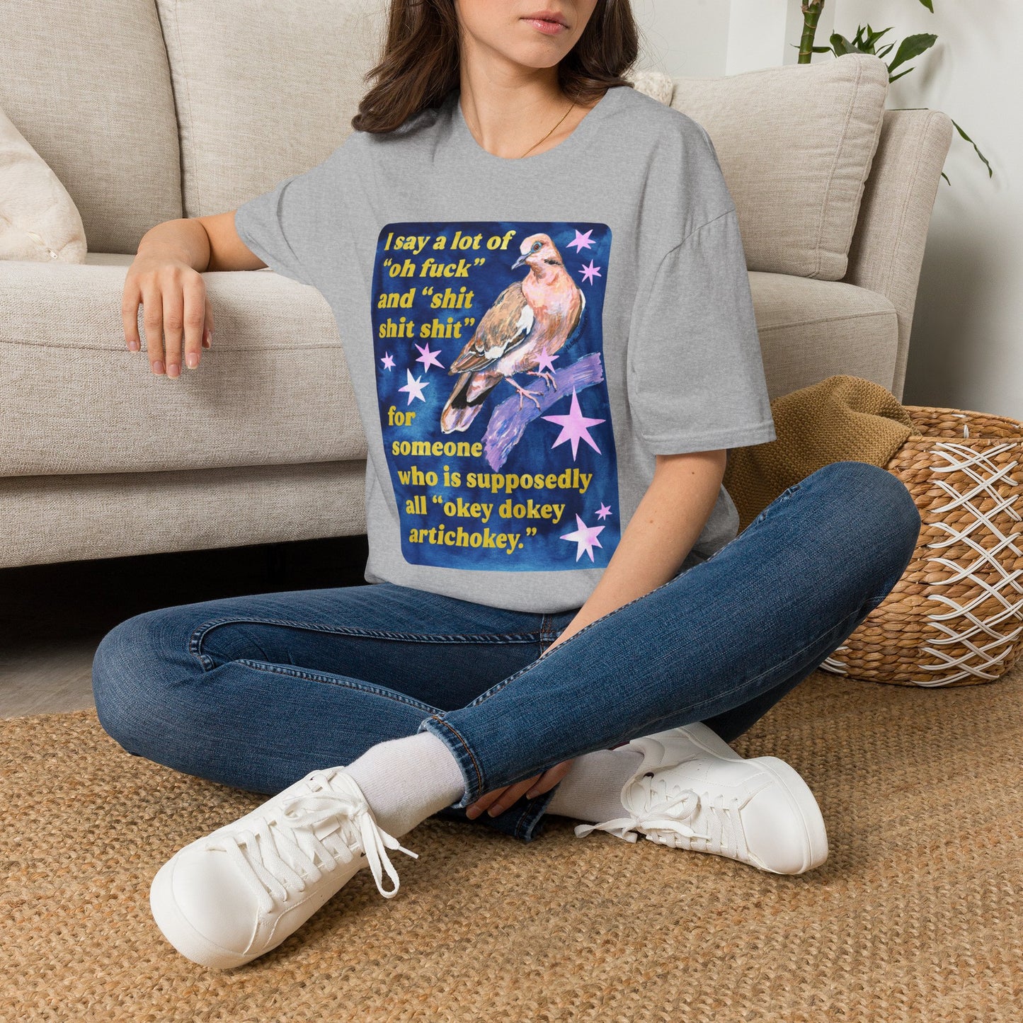 I say a lot of "oh fuck" and "shit shit shit" for someone who is supposedly all "okey dokey artichokey": feminist shirt