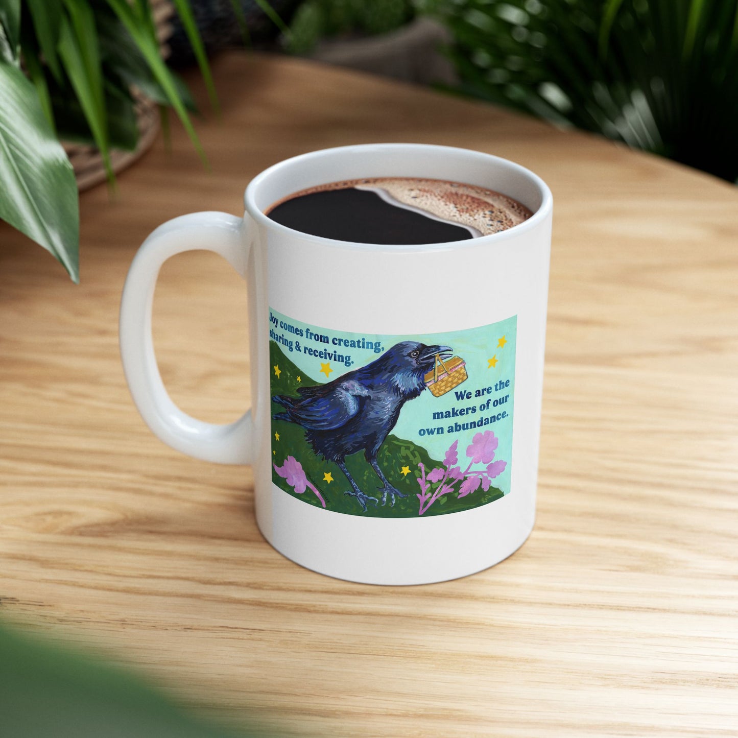 Joy comes from creating, sharing and receiving: feminist mug
