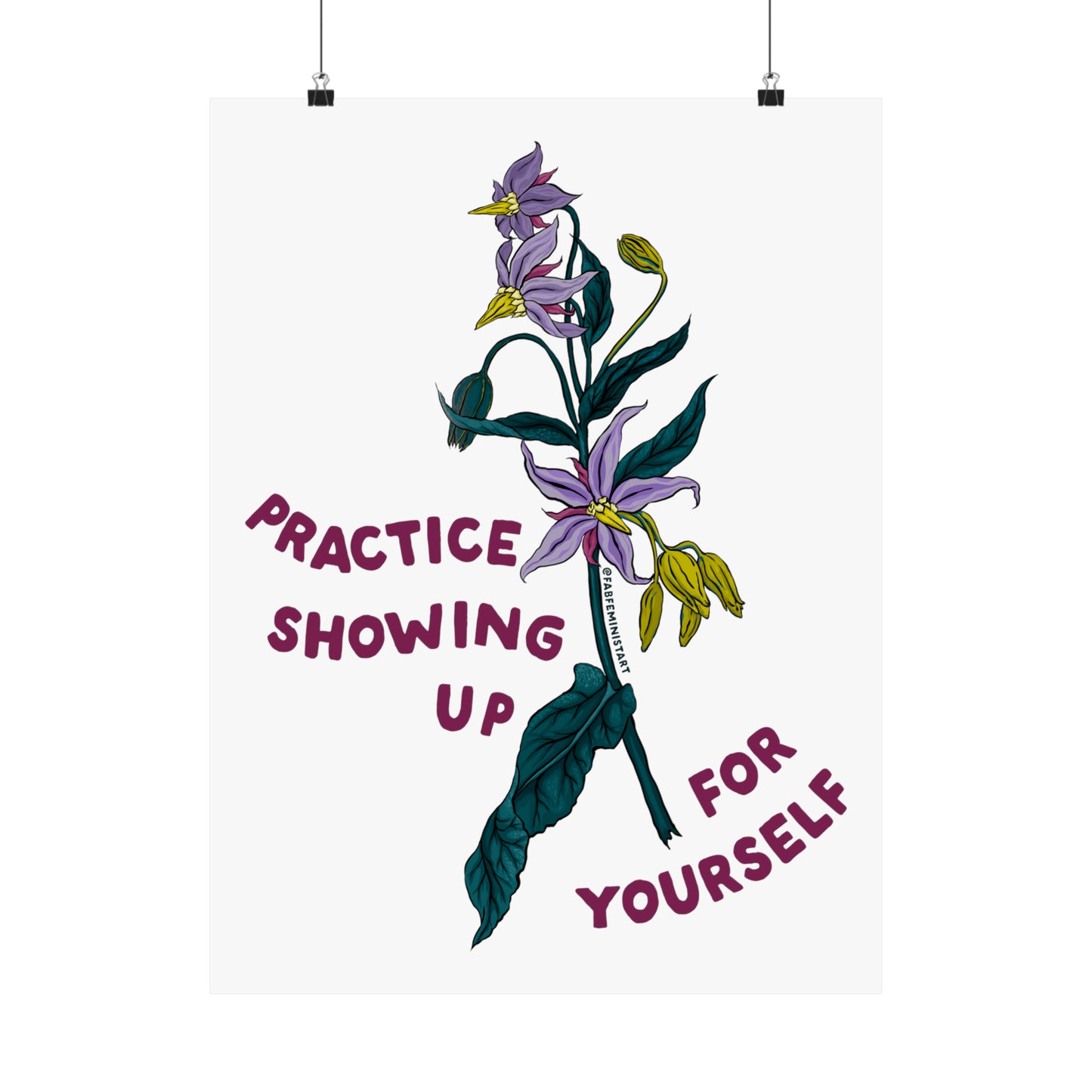 Practice Showing Up For Yourself: Mental Health Print