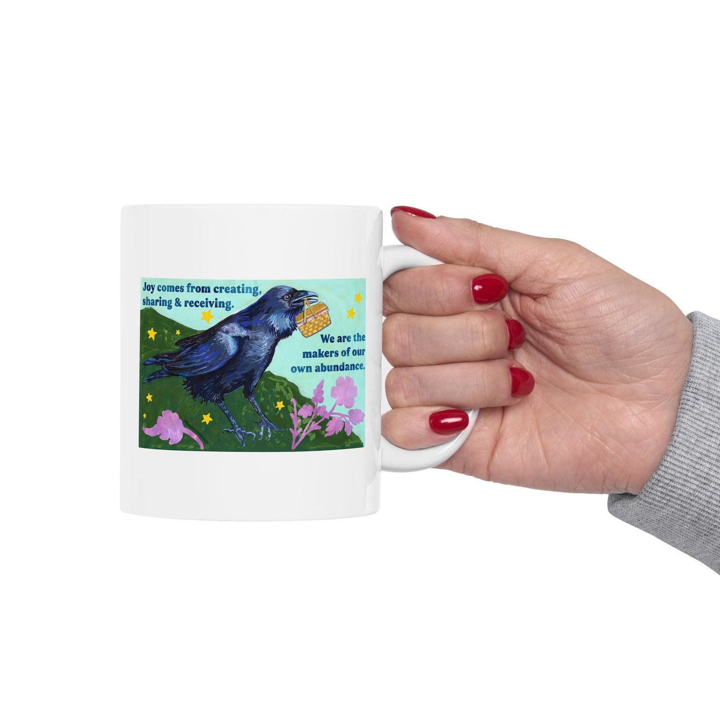 Joy comes from creating, sharing and receiving: feminist mug