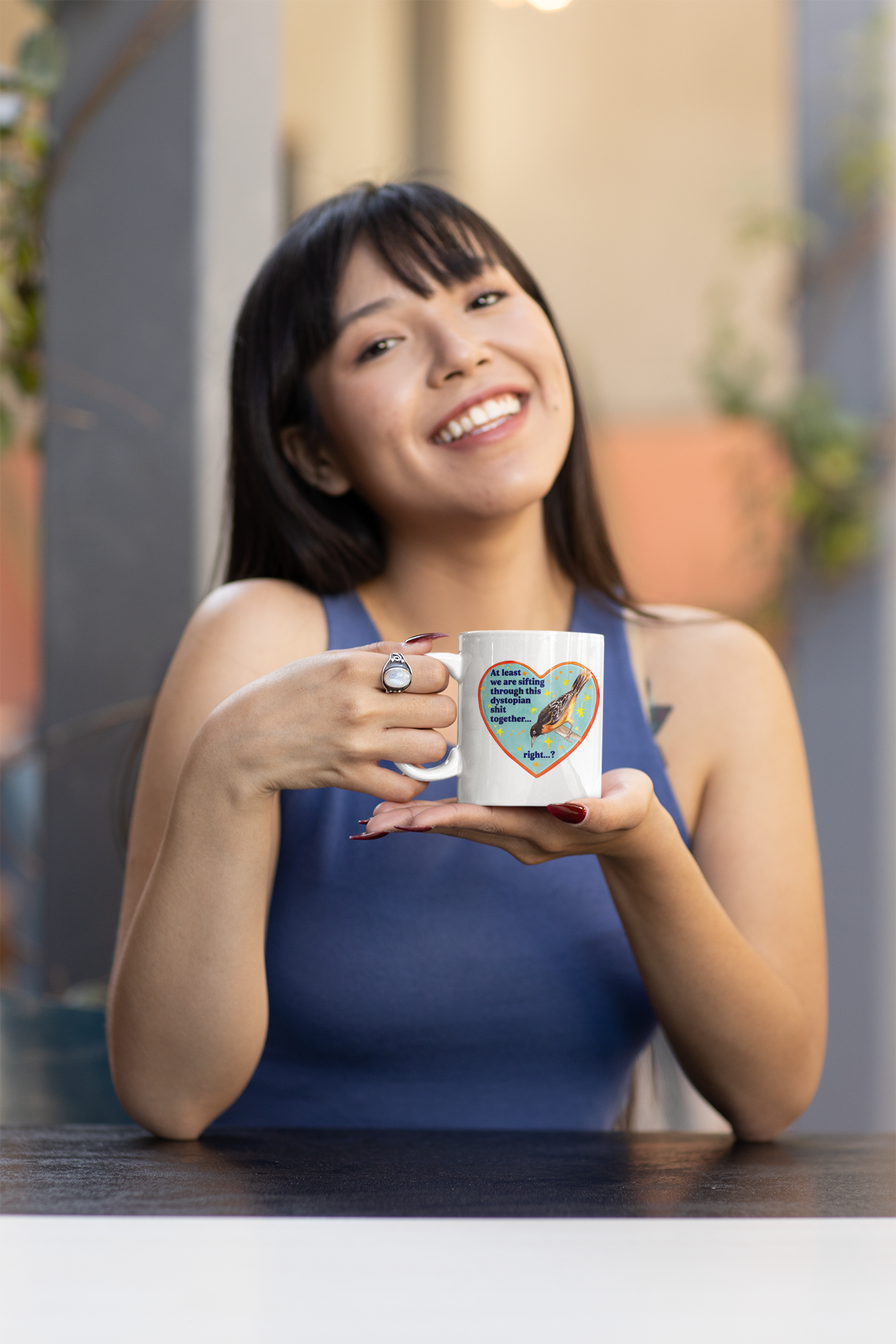 At least we are sifting through this dystopian shit together... right: feminist mug