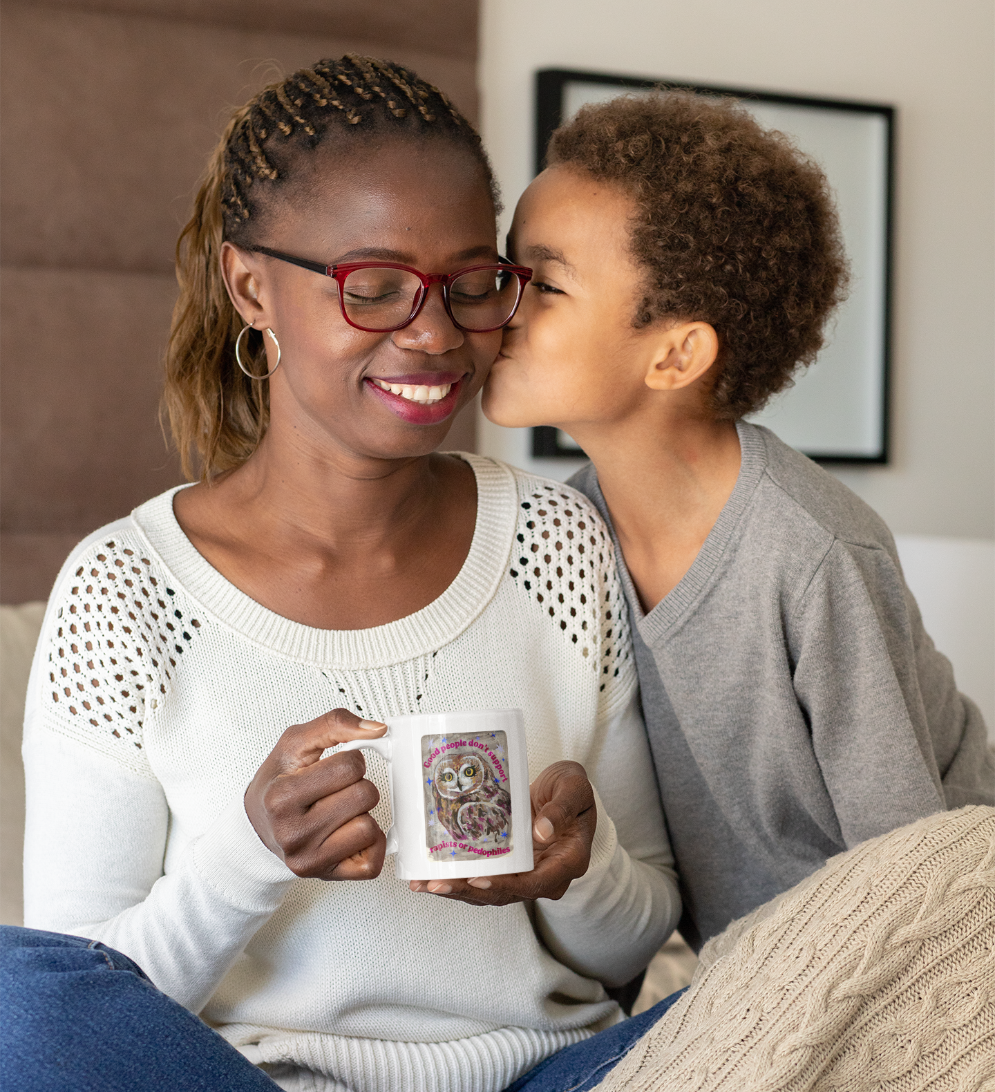 Good people don't support rapists or pedophiles: feminist mug