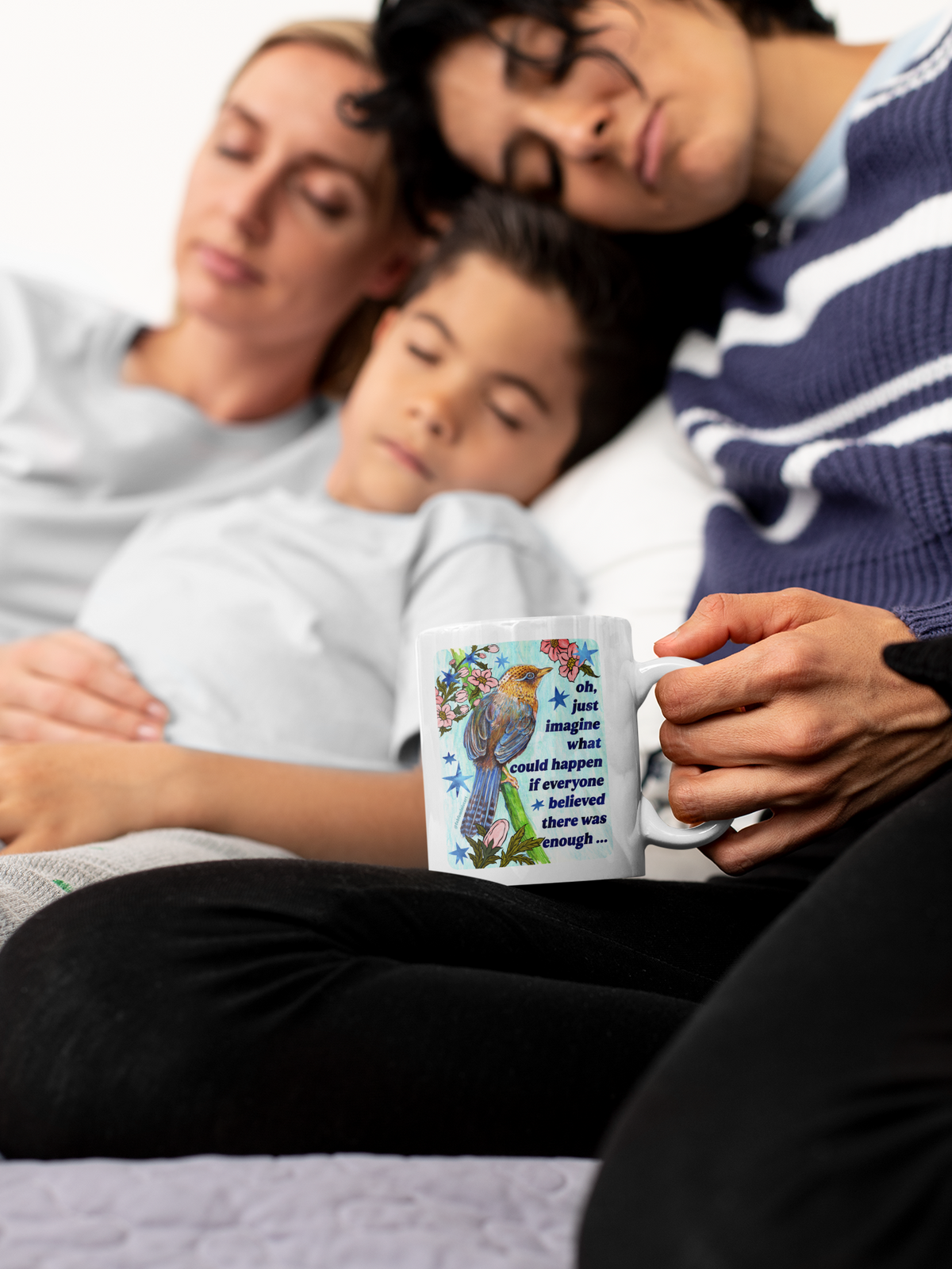 oh just imagine what could happen if everyone believed there was enough: feminist mug