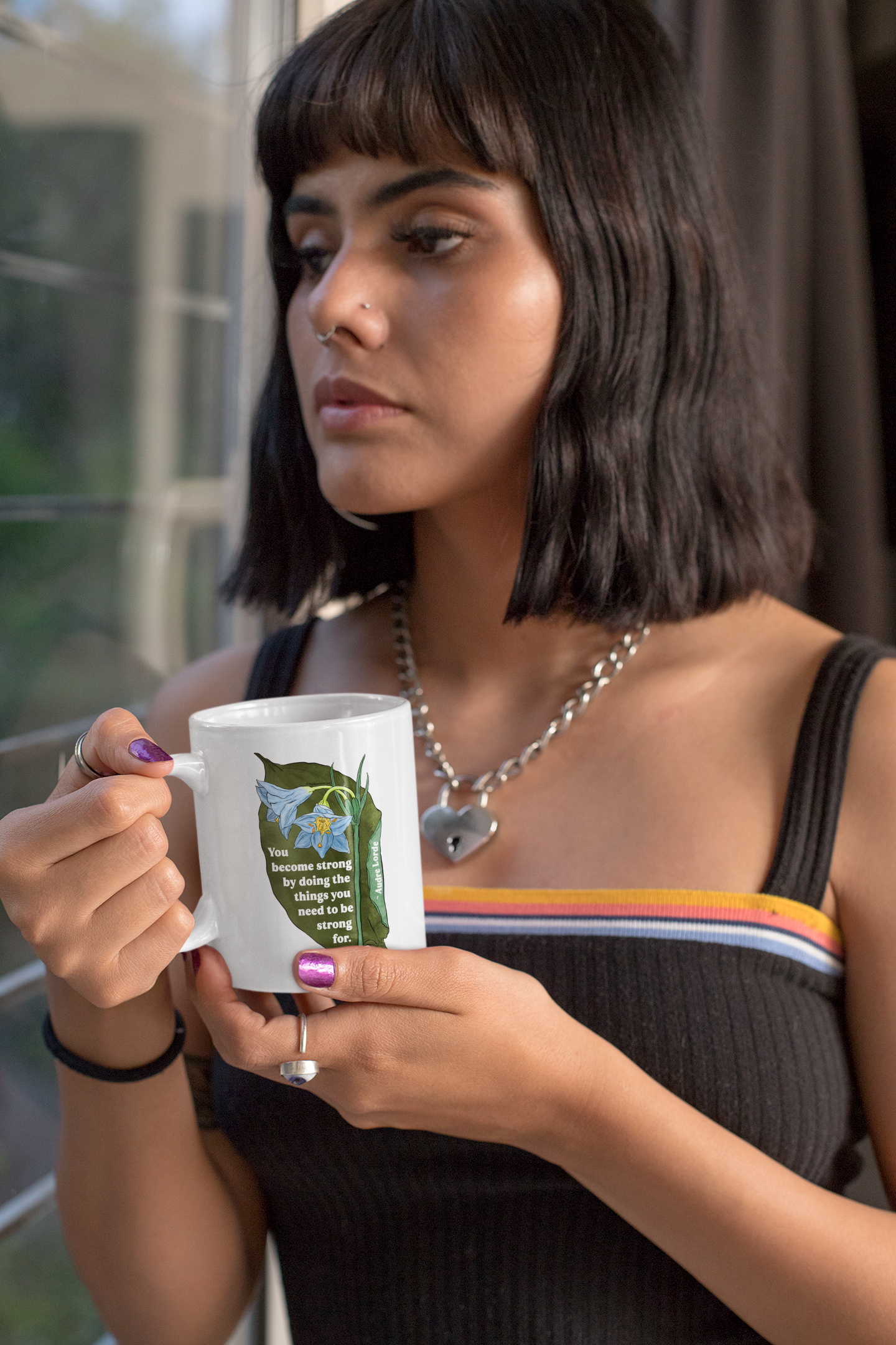 Audre Lorde Mug – You become strong by doing the things you need to be strong for